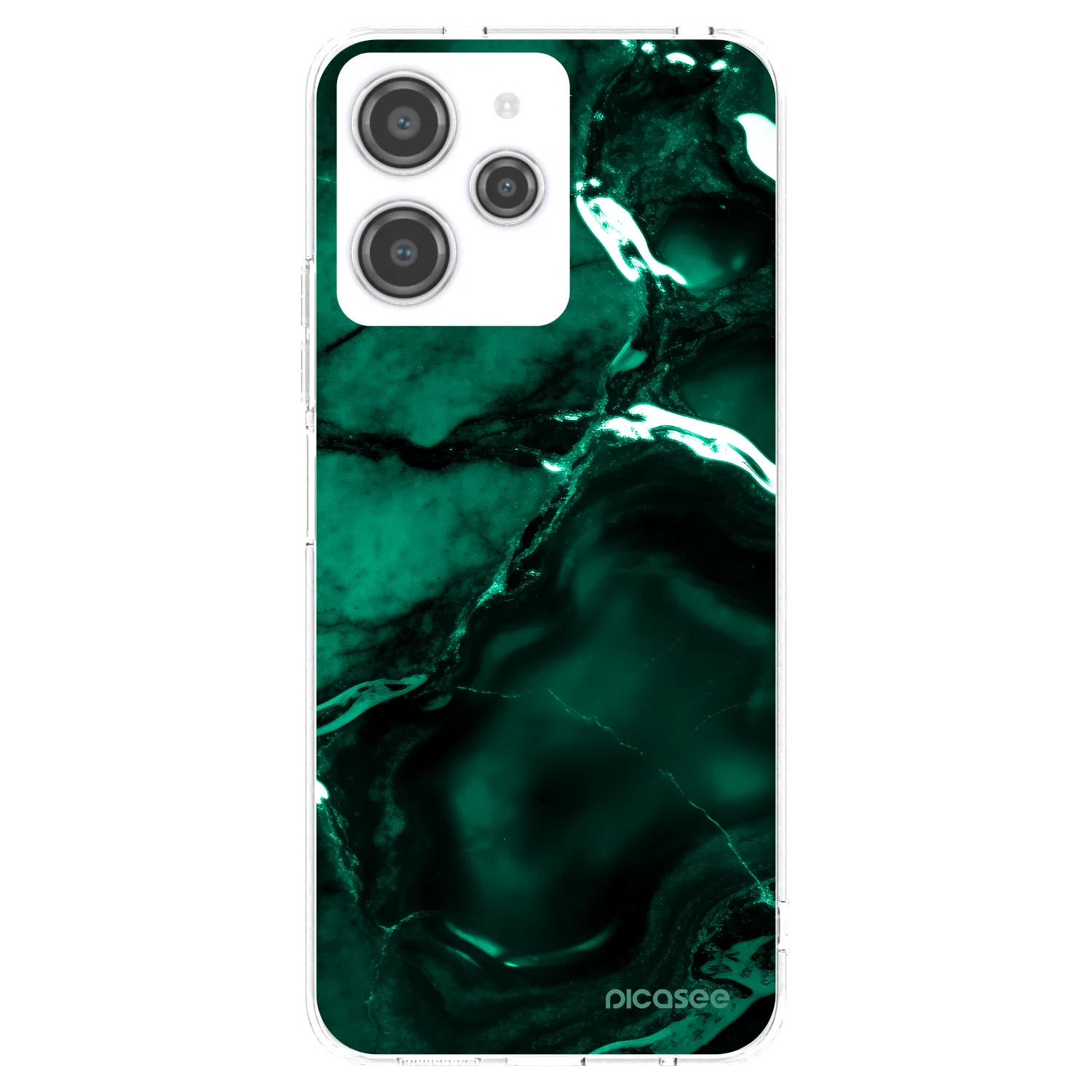 Picasee silikonowe przeźroczyste etui na Xiaomi Redmi 12 4G - Dark emerald
