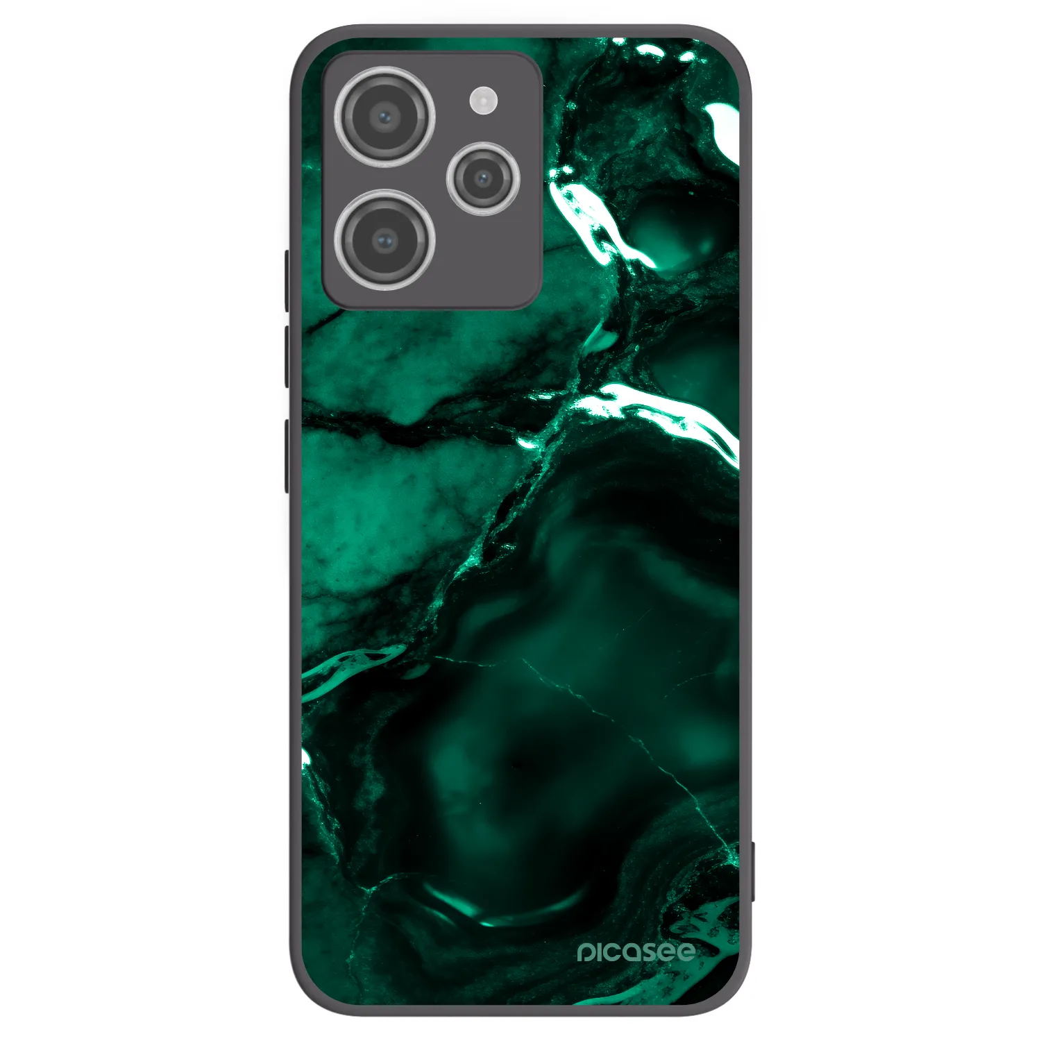 Picasee silikonowe czarne etui na Xiaomi Redmi 12 4G - Dark emerald