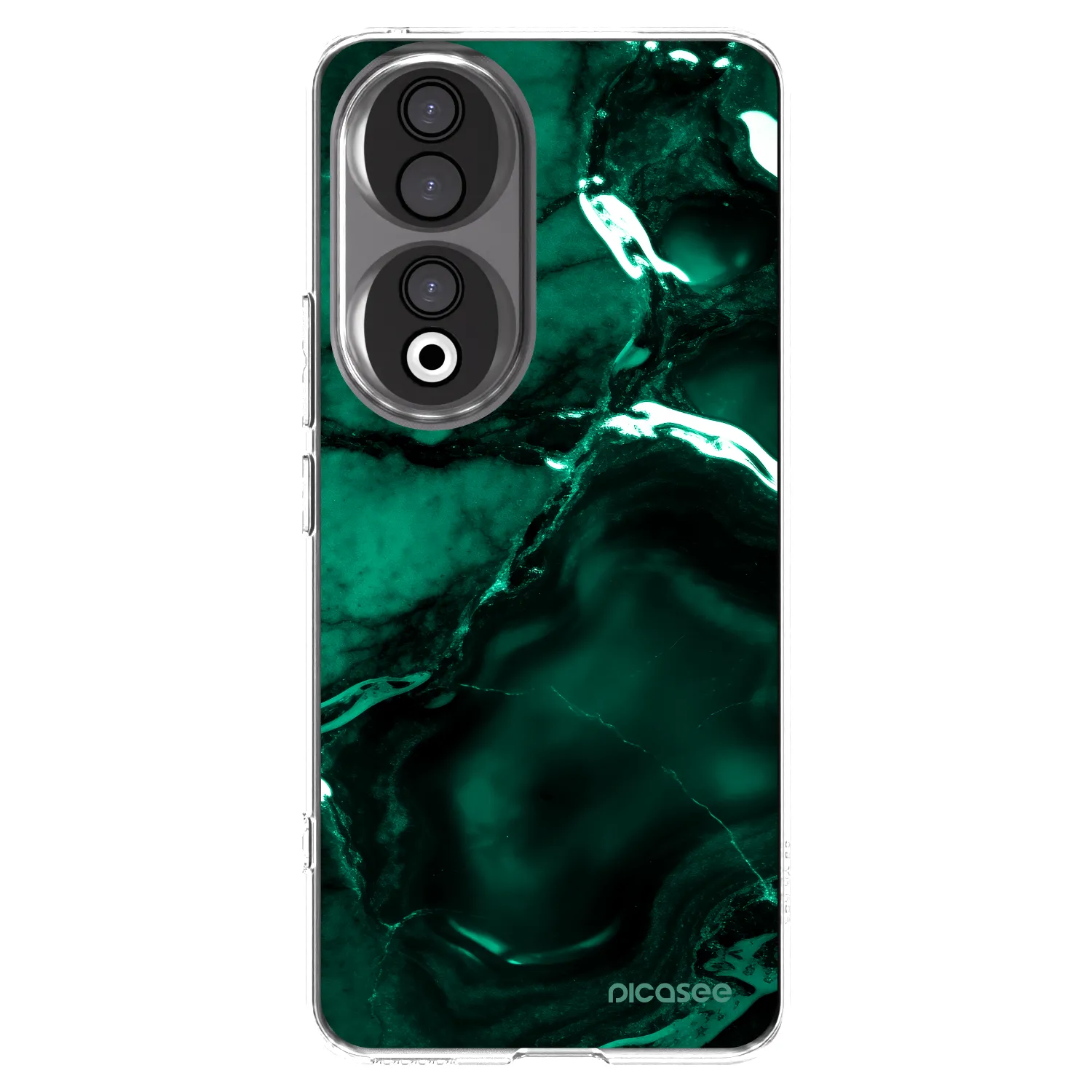 Picasee silikonowe przeźroczyste etui na Honor 90 5G - Dark emerald