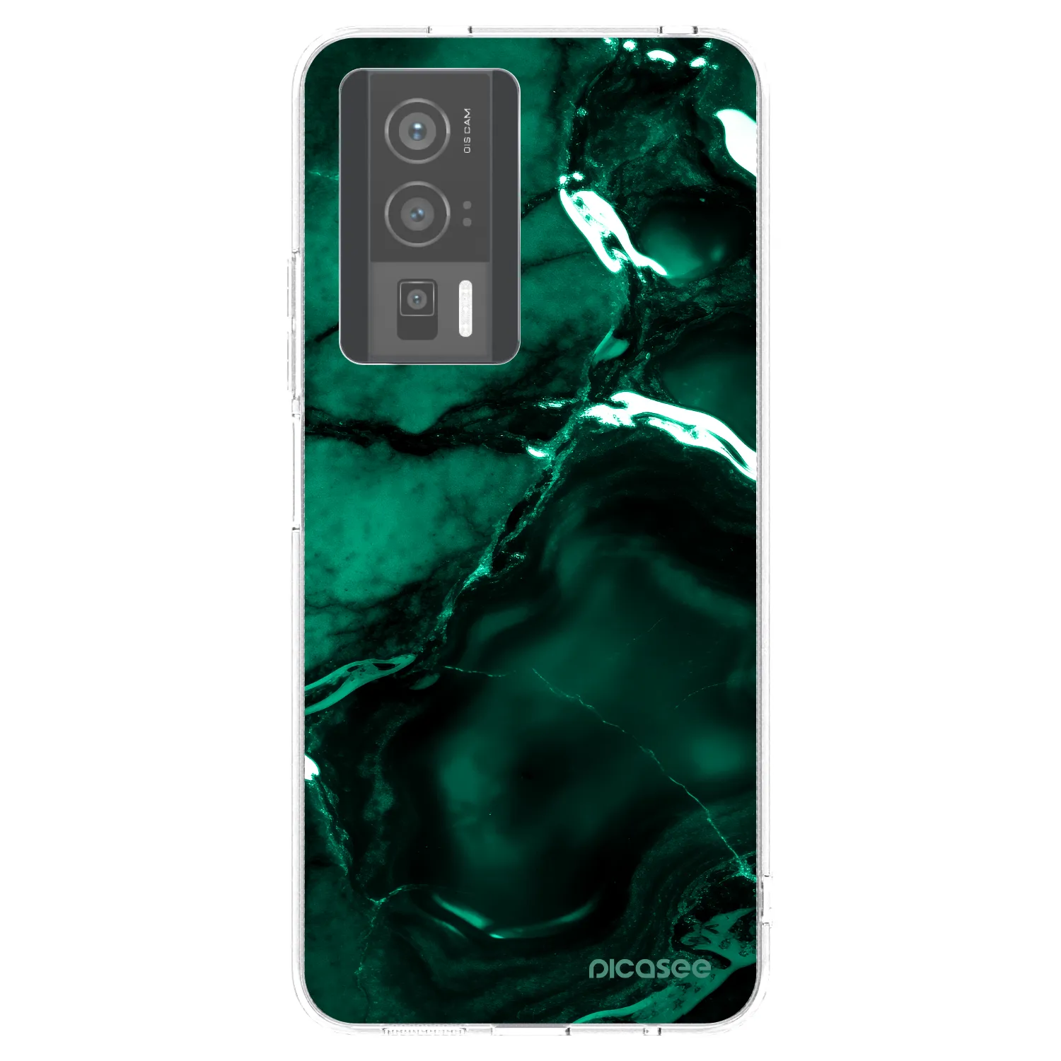 Picasee silikonowe przeźroczyste etui na Xiaomi Poco F5 Pro 5G - Dark emerald