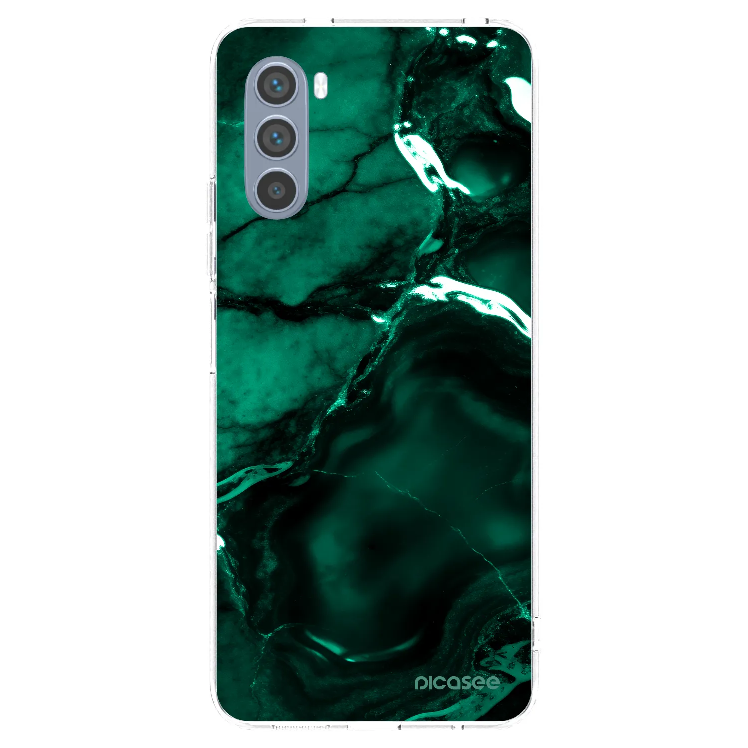 Picasee silikonowe przeźroczyste etui na Motorola Moto G62 - Dark emerald