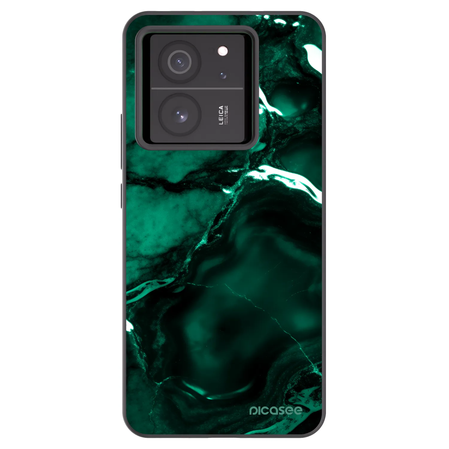 Picasee silikonowe czarne etui na Xiaomi 13T - Dark emerald