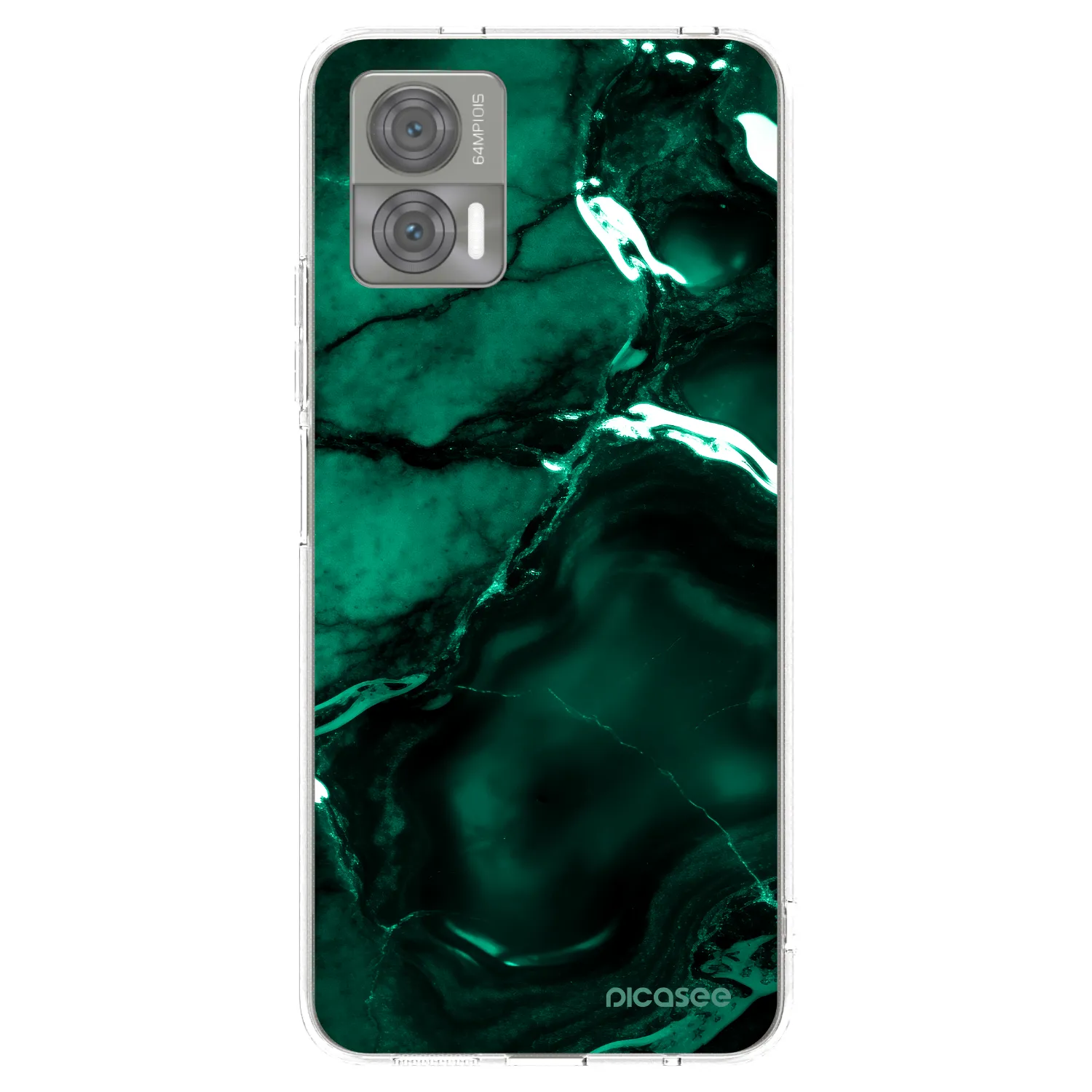 Picasee silikonowe przeźroczyste etui na Motorola Edge 30 Neo - Dark emerald