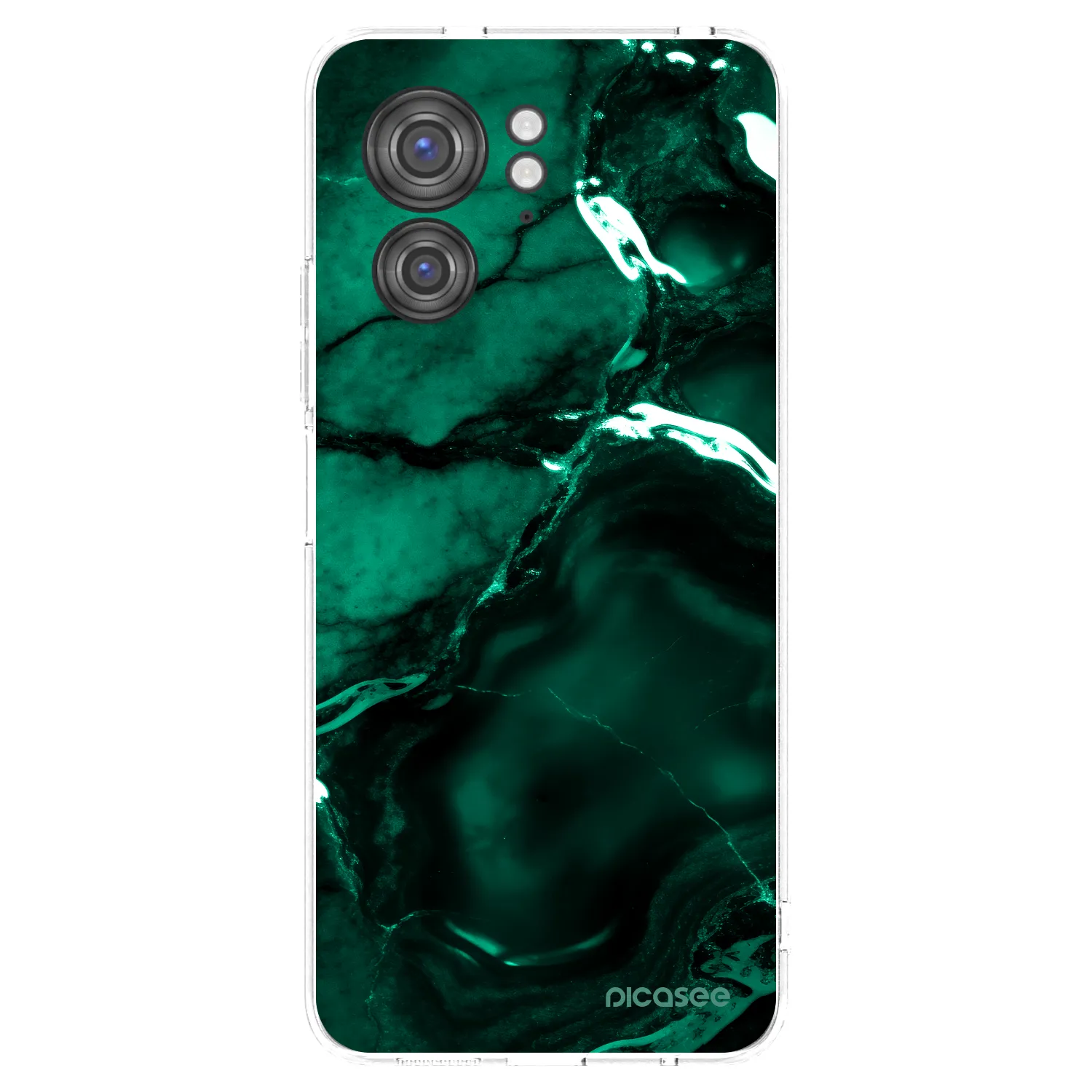 Picasee silikonowe przeźroczyste etui na Motorola Edge 40 - Dark emerald