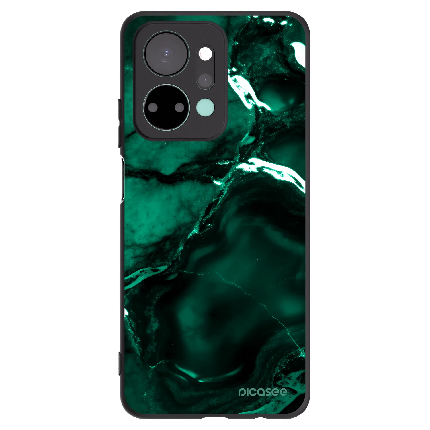 Picasee silikonowe czarne etui na Honor X7a - Dark emerald
