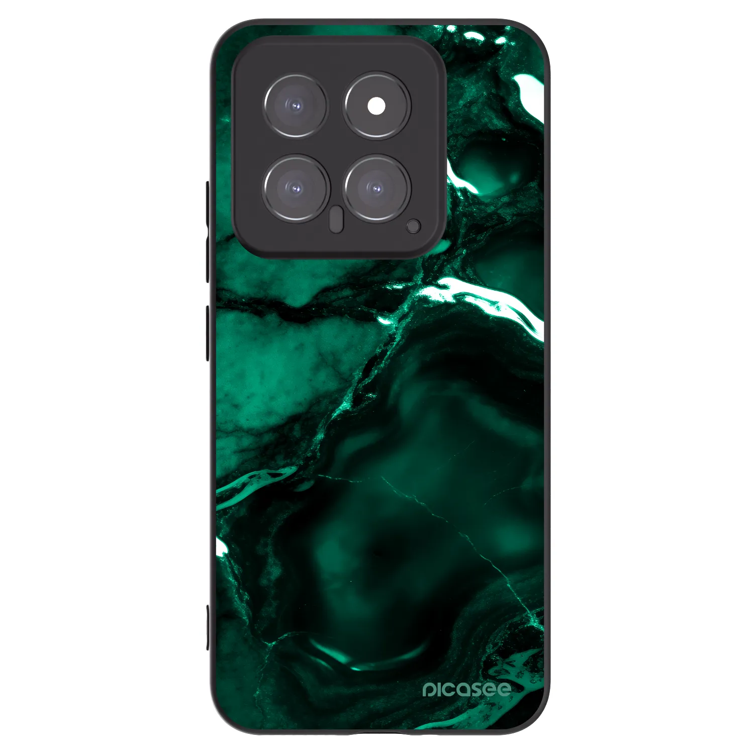 Picasee silikonowe czarne etui na Xiaomi 14 - Dark emerald