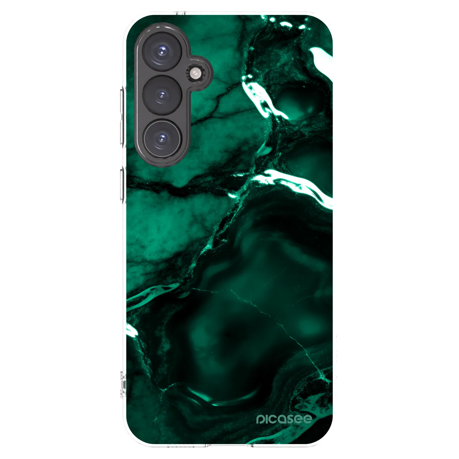 Picasee silikonowe przeźroczyste etui na Samsung Galaxy S23 FE S711B - Dark emerald