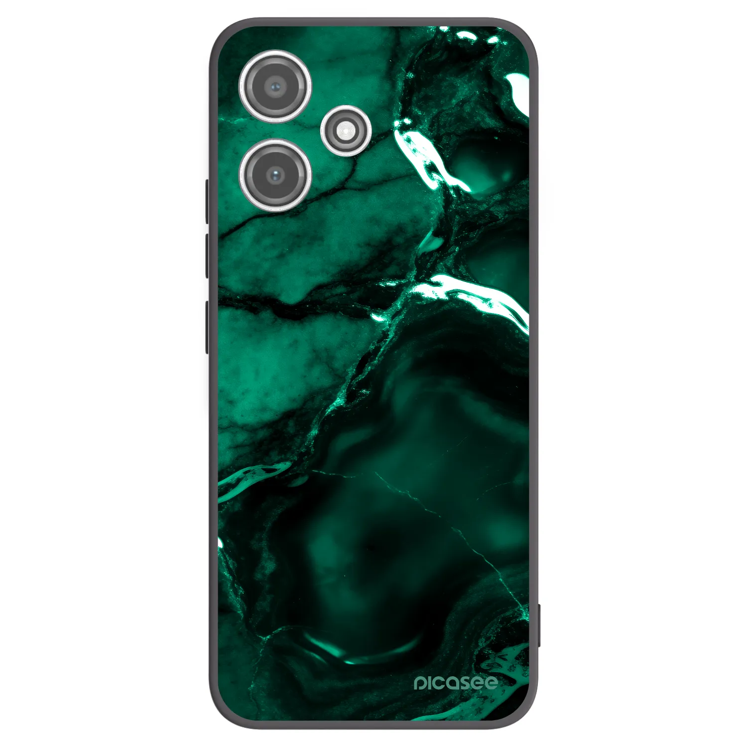 Picasee silikonowe czarne etui na Xiaomi Redmi 12 5G - Dark emerald