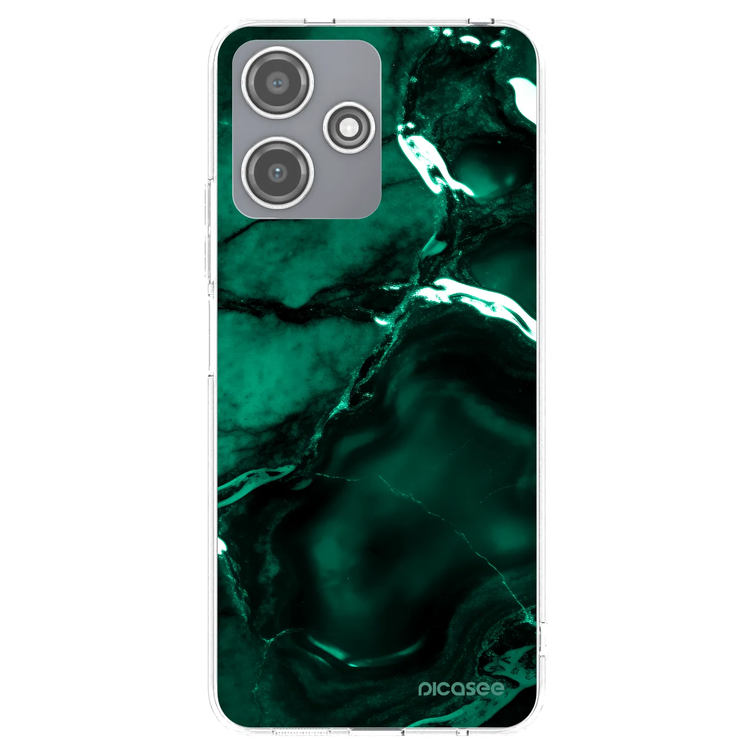 Picasee silikonowe przeźroczyste etui na Xiaomi Redmi 12 5G - Dark emerald