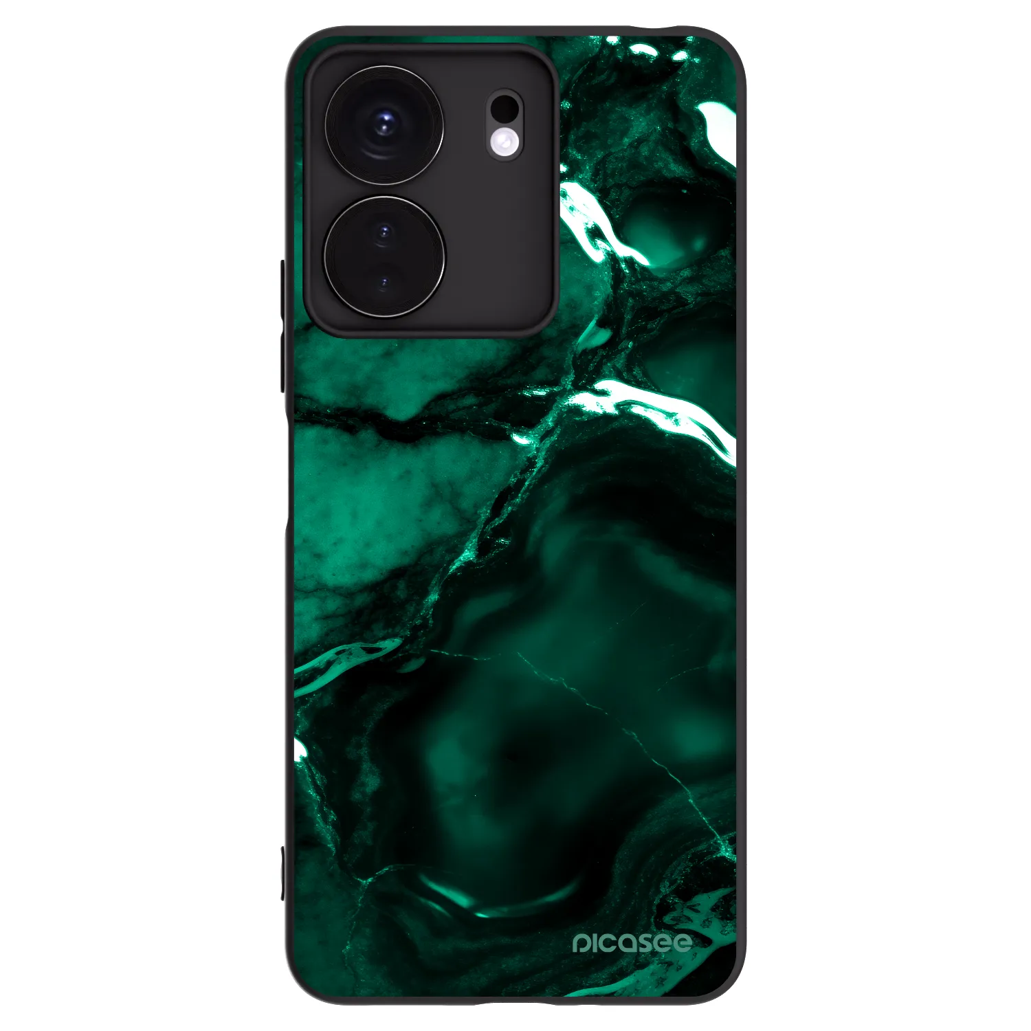 Picasee silikonowe czarne etui na Xiaomi Redmi 13C 4G - Dark emerald