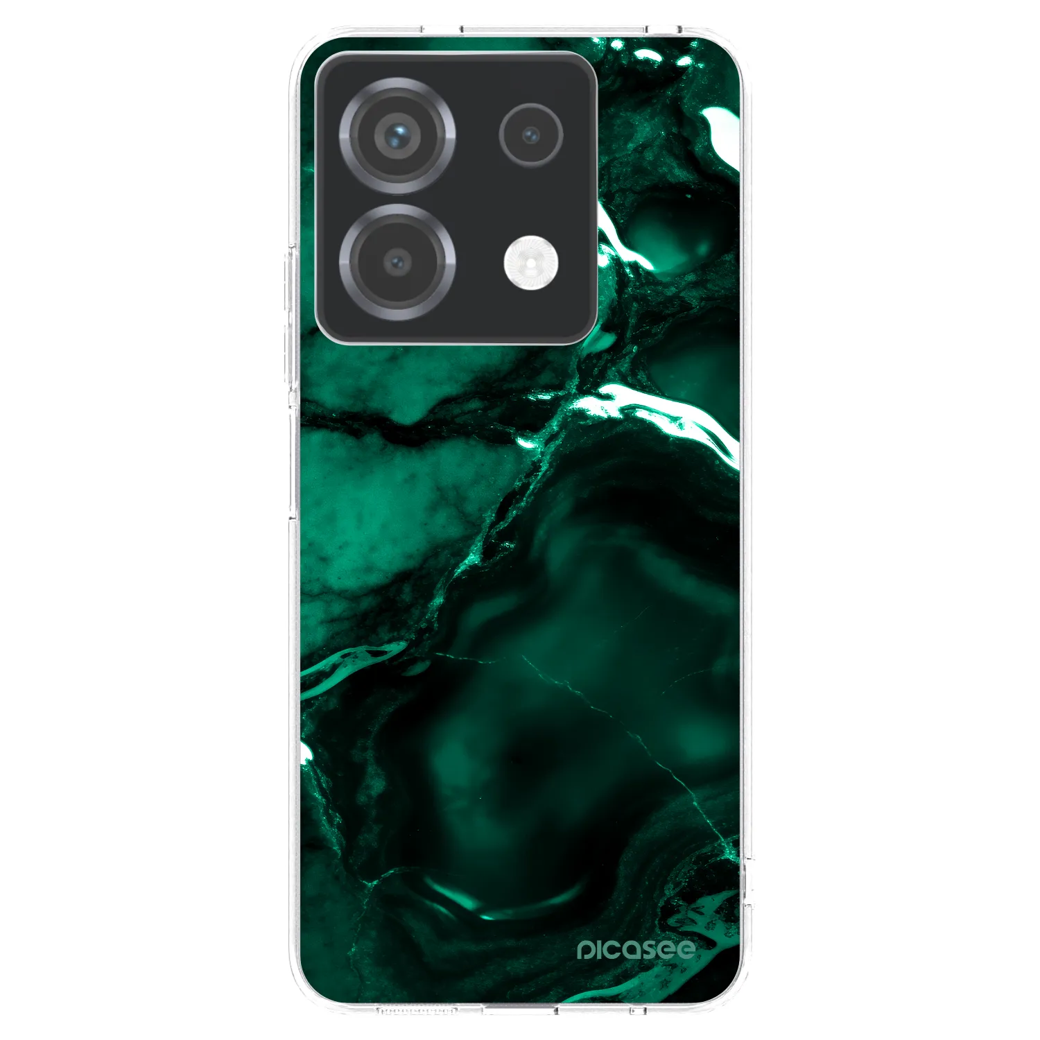 Picasee silikonowe przeźroczyste etui na Xiaomi Poco X6 - Dark emerald