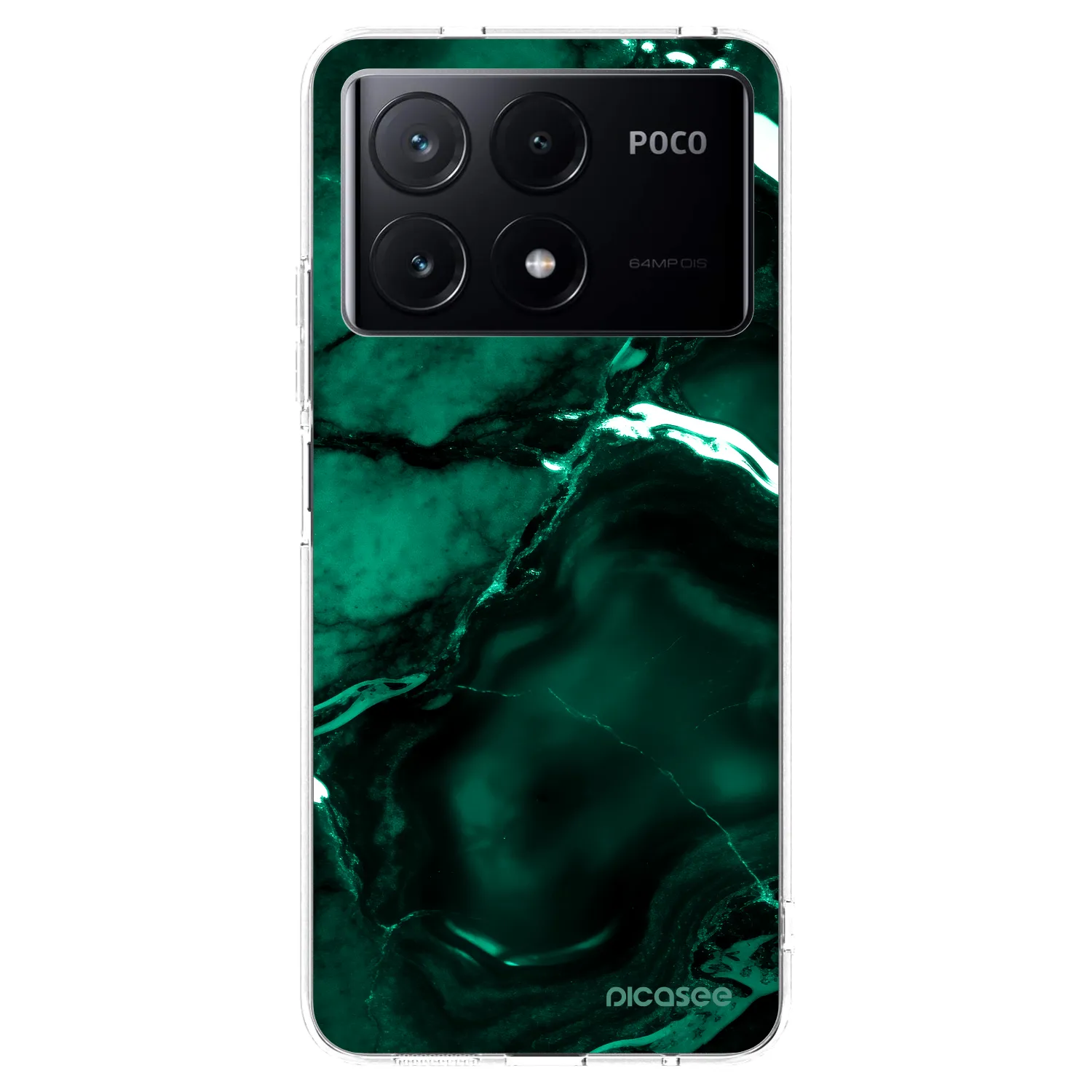 Picasee silikonowe przeźroczyste etui na Xiaomi Poco X6 Pro - Dark emerald