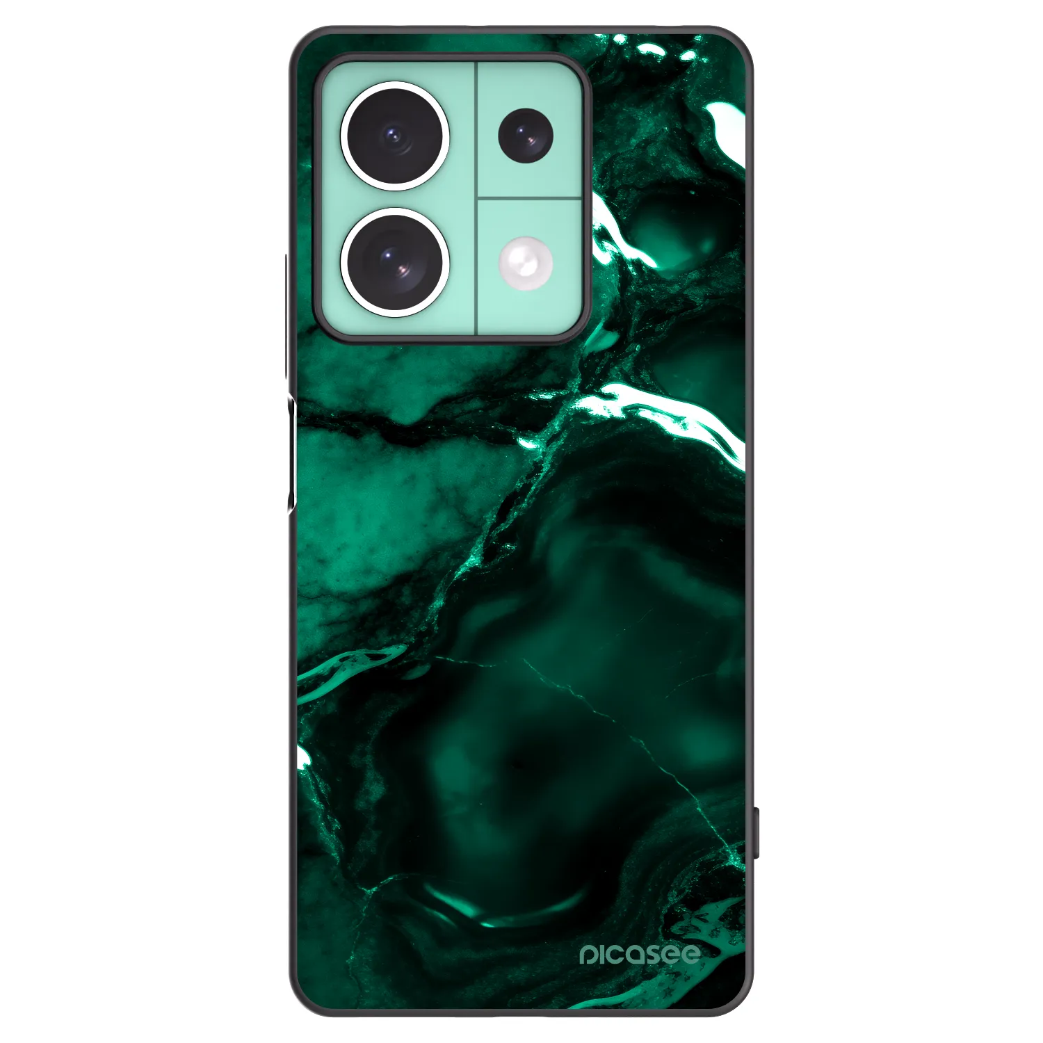 Picasee silikonowe czarne etui na Xiaomi Redmi Note 13 5G - Dark emerald