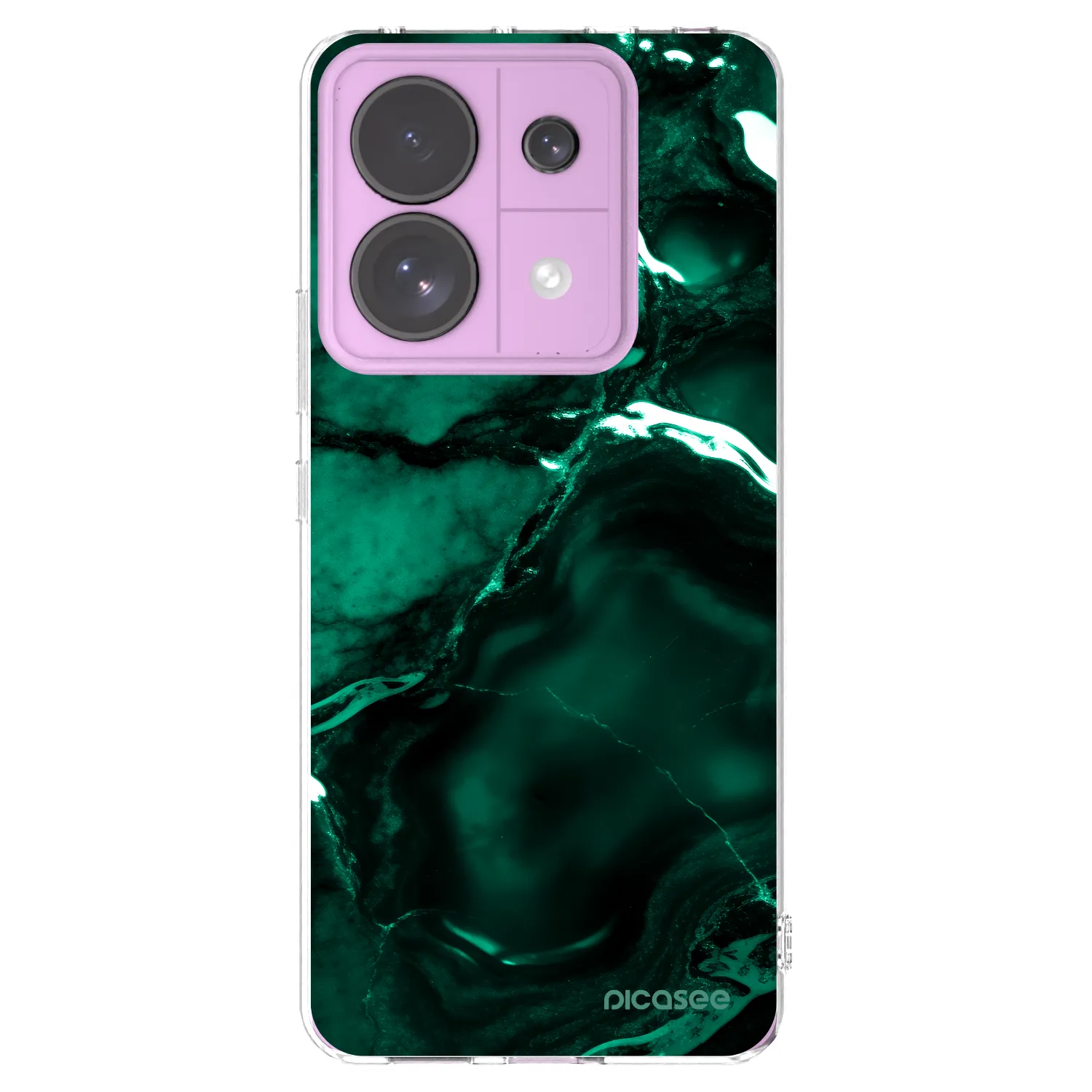 Picasee silikonowe przeźroczyste etui na Xiaomi Redmi Note 13 Pro 5G - Dark emerald
