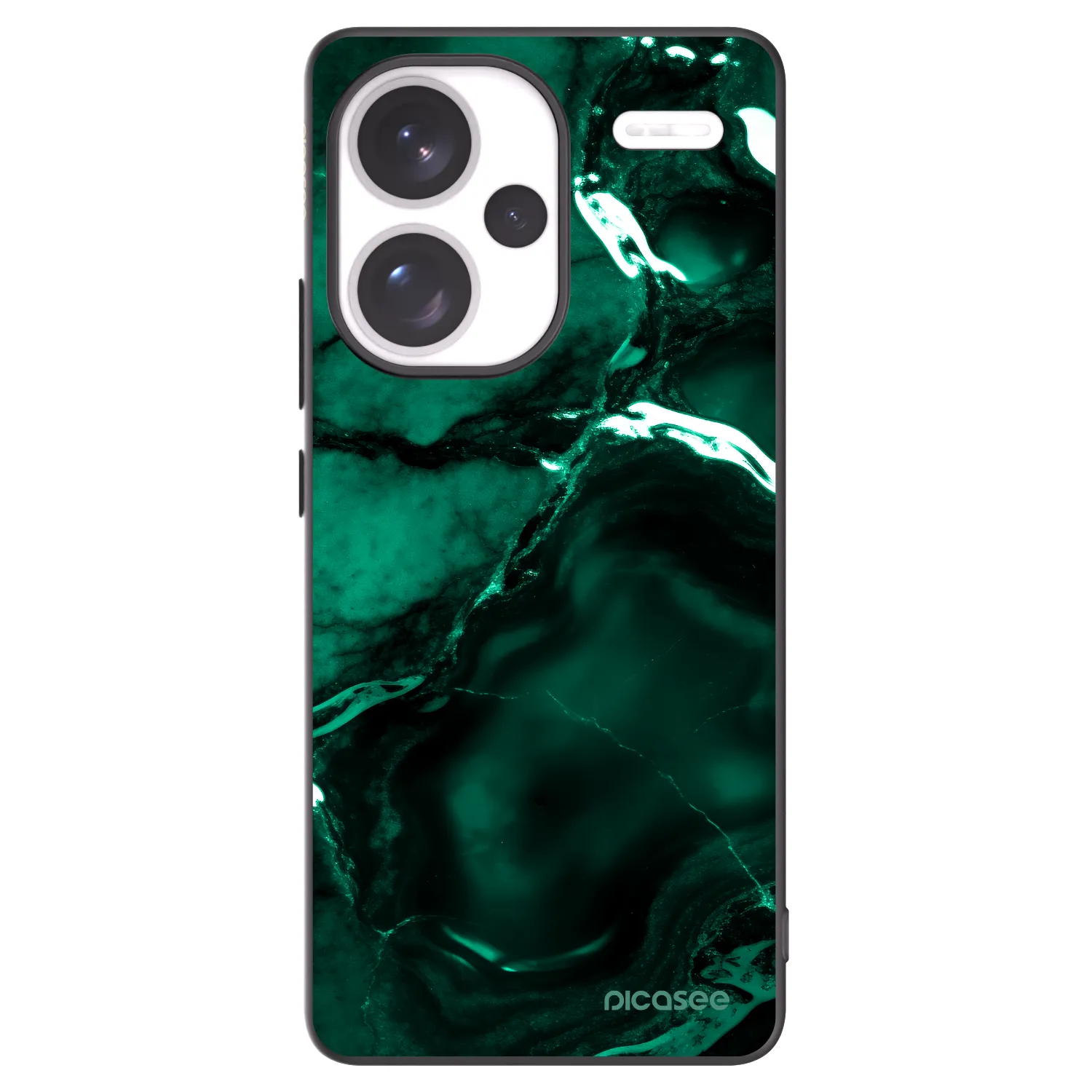 Picasee silikonowe czarne etui na Xiaomi Redmi Note 13 Pro+ 5G - Dark emerald