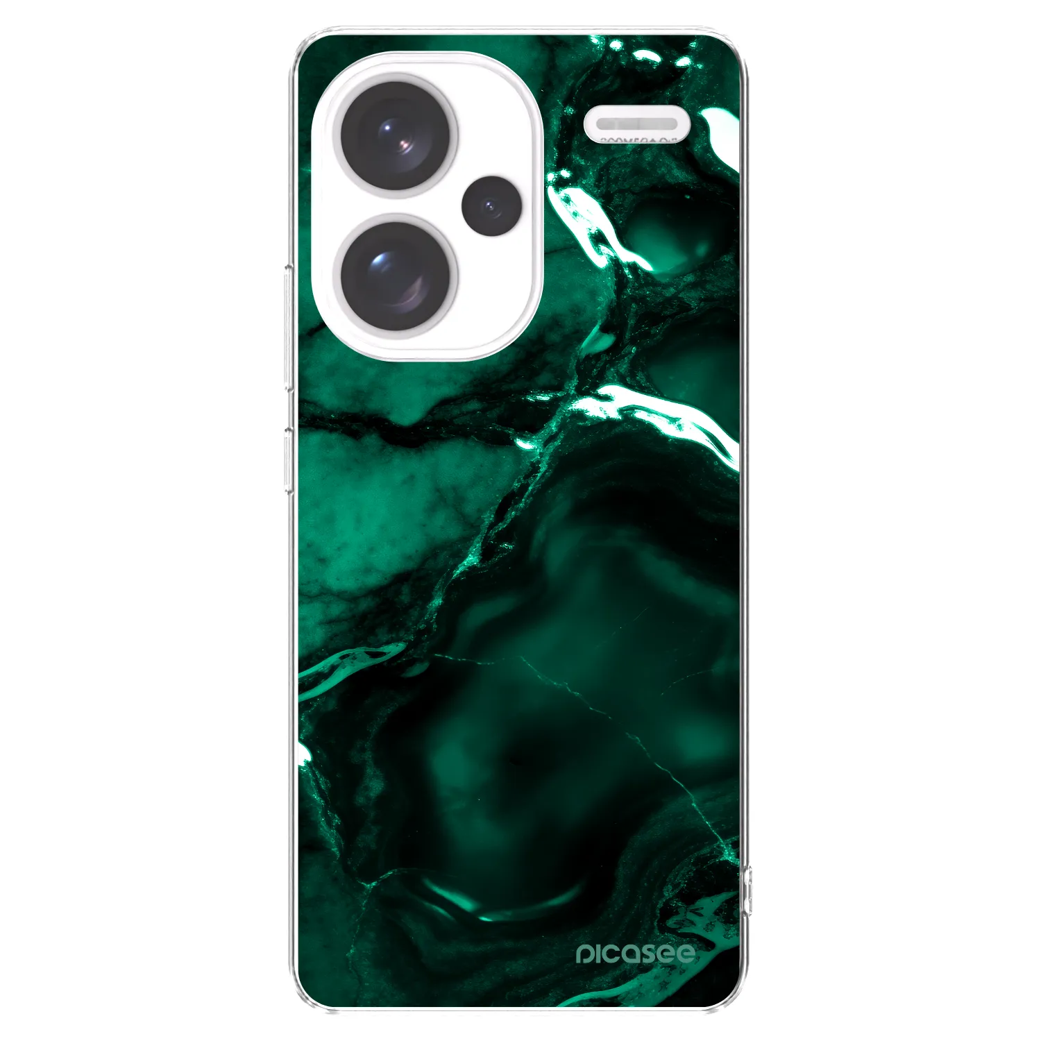 Picasee silikonowe przeźroczyste etui na Xiaomi Redmi Note 13 Pro+ 5G - Dark emerald