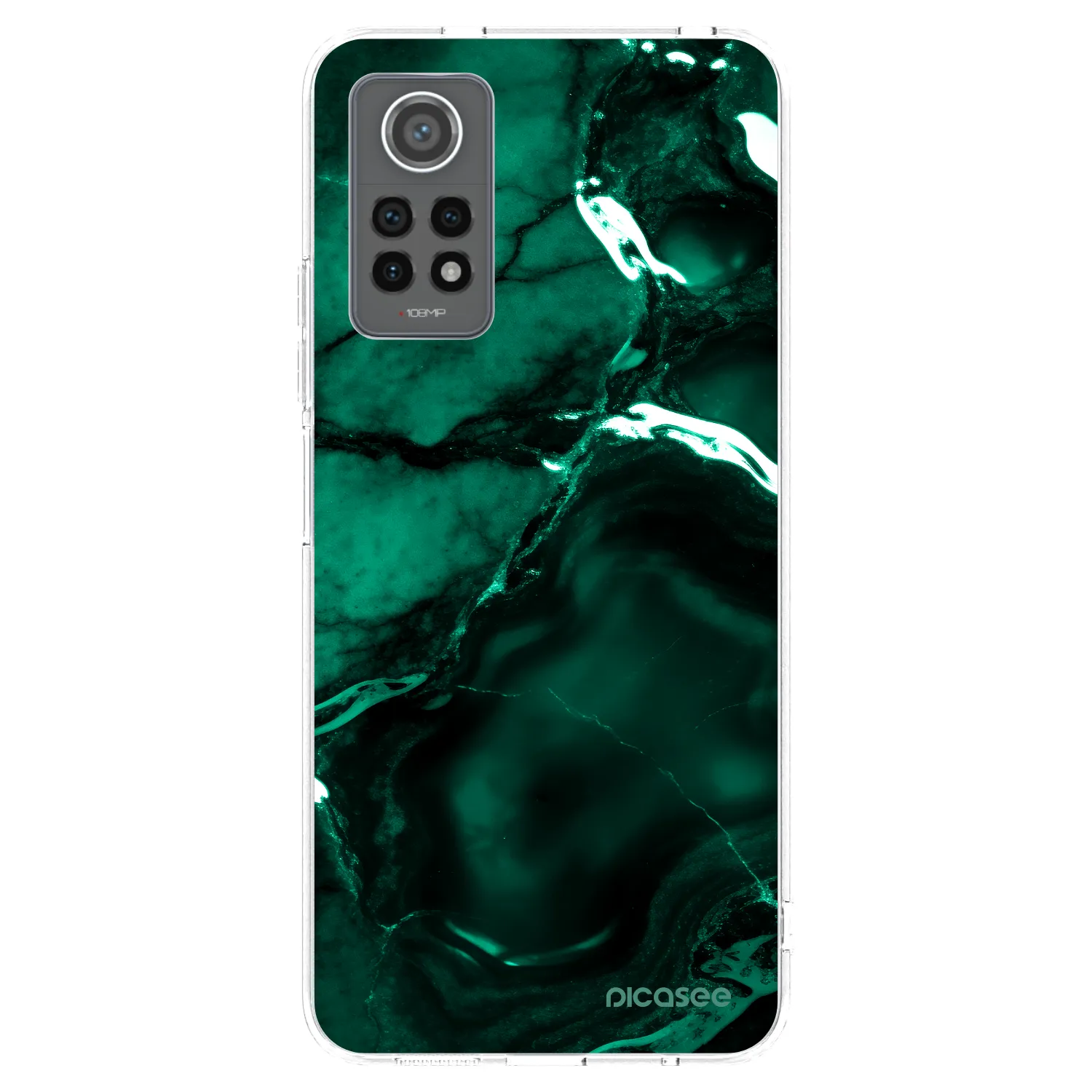 Picasee silikonowe przeźroczyste etui na Xiaomi Redmi Note 12 Pro 4G - Dark emerald