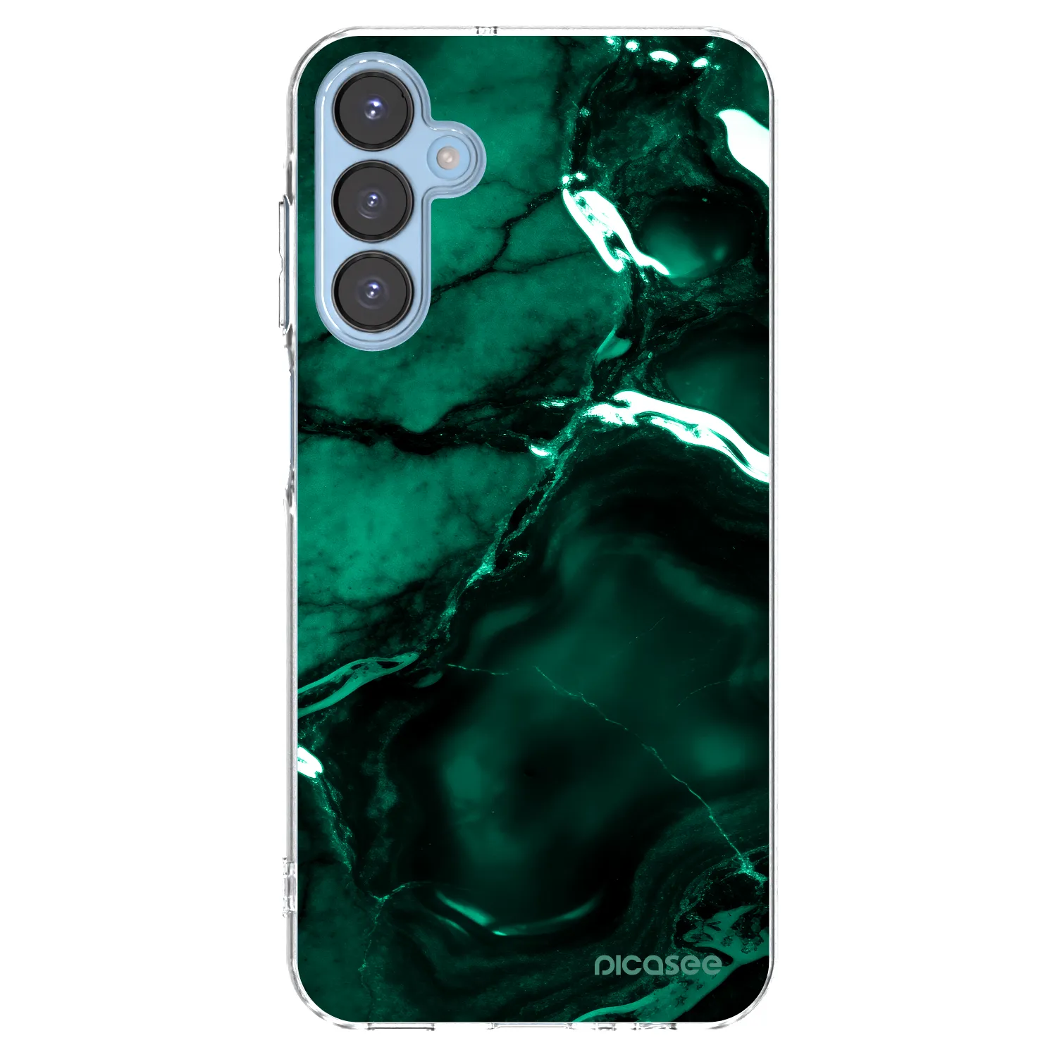 Picasee silikonowe przeźroczyste etui na Samsung Galaxy A15 A156B 5G - Dark emerald