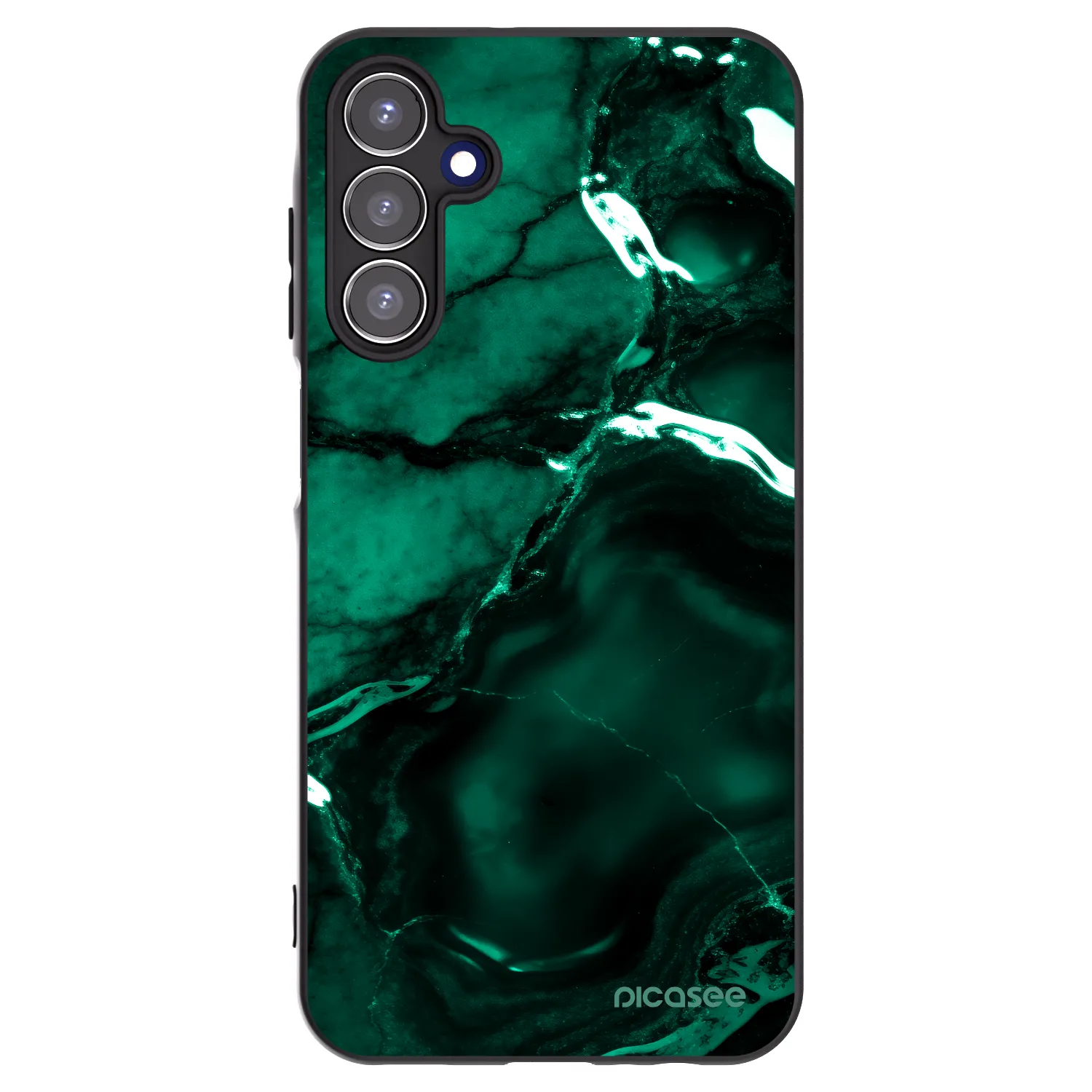 Picasee silikonowe czarne etui na Samsung Galaxy A15 A155F 4G - Dark emerald