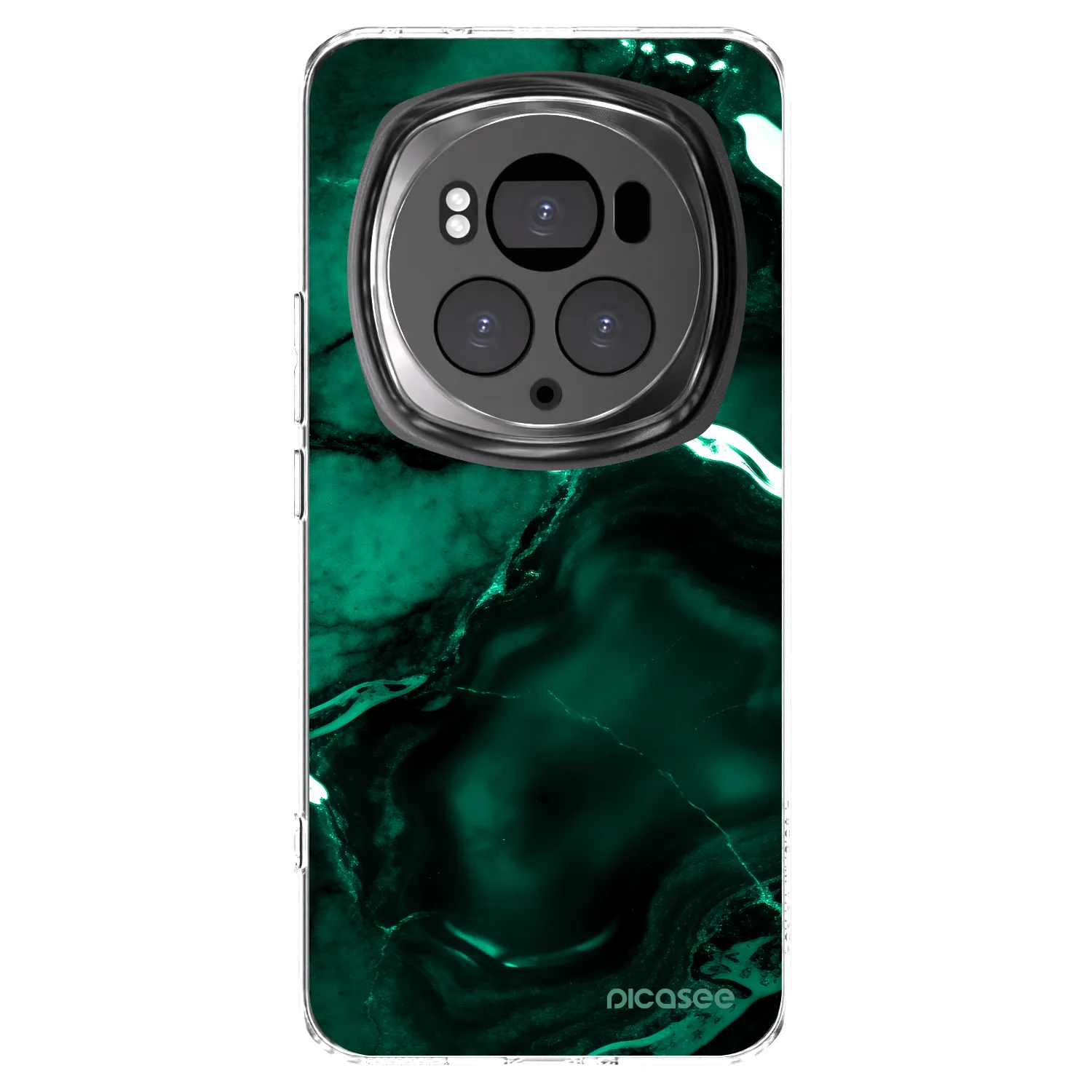 Picasee silikonowe przeźroczyste etui na Honor Magic6 Pro - Dark emerald