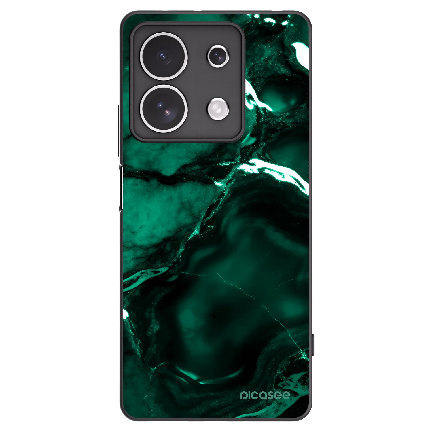 Picasee silikonowe czarne etui na Xiaomi Redmi Note 13 4G - Dark emerald