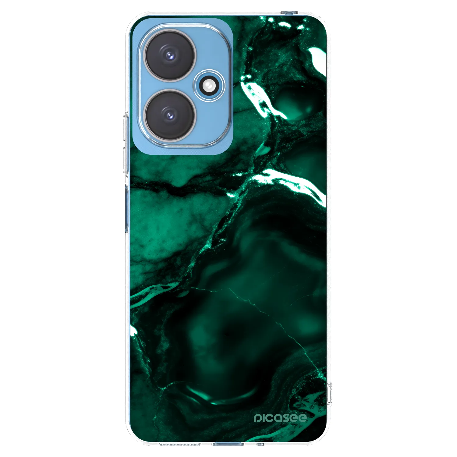 Picasee silikonowe przeźroczyste etui na Xiaomi Redmi 13C 5G - Dark emerald
