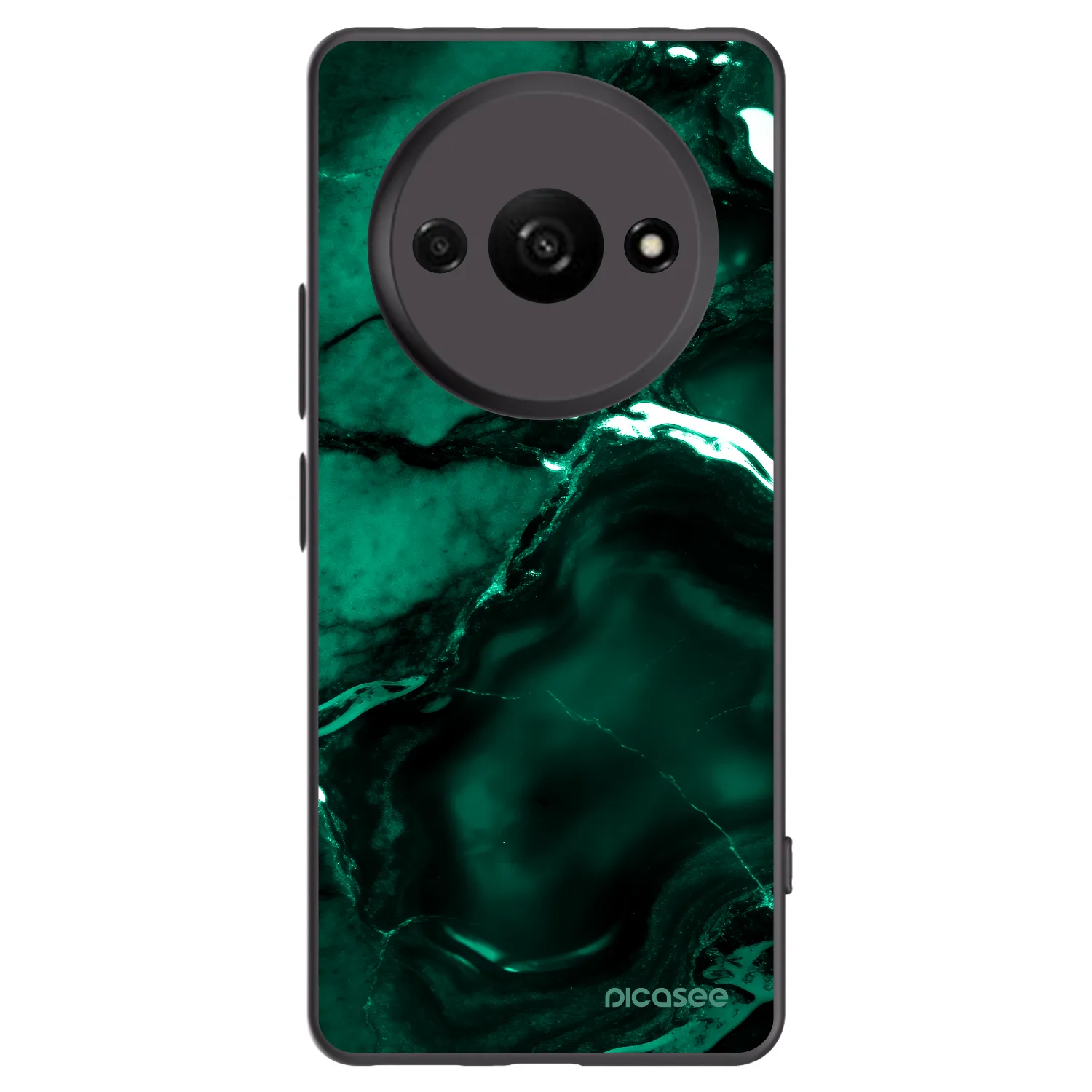 Picasee silikonowe czarne etui na Xiaomi Redmi A3 - Dark emerald