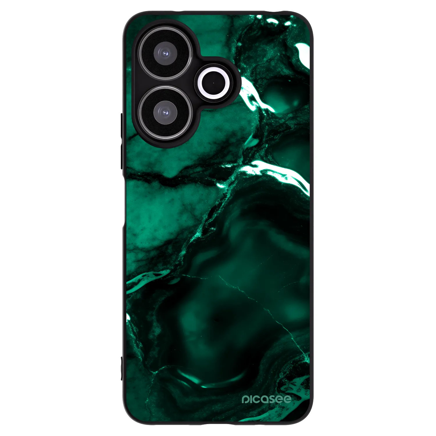 Picasee silikonowe czarne etui na Xiaomi Redmi 13 4G - Dark emerald