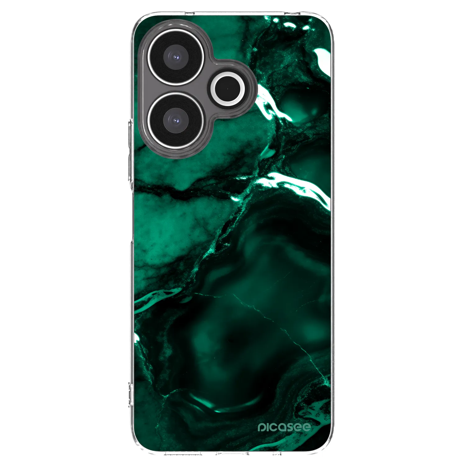 Picasee silikonowe przeźroczyste etui na Xiaomi Redmi 13 4G - Dark emerald