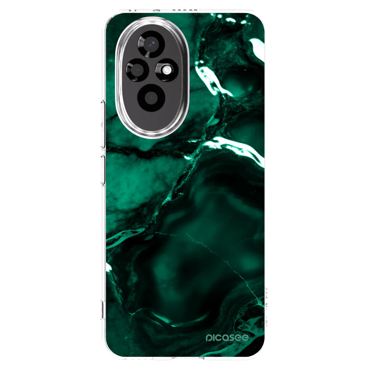 Picasee silikonowe przeźroczyste etui na Honor 200 5G - Dark emerald