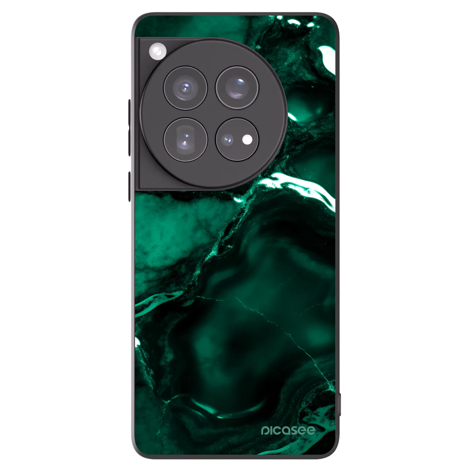 Picasee silikonowe czarne etui na OnePlus 12 5G - Dark emerald