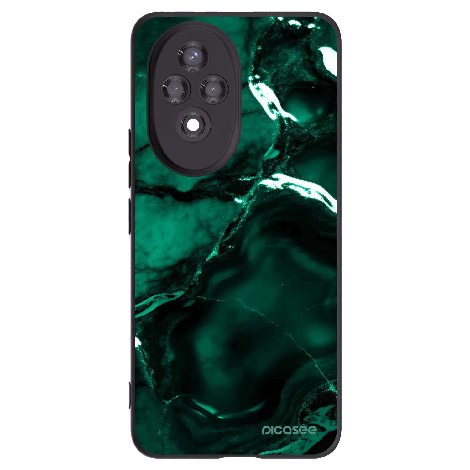 Picasee silikonowe czarne etui na Honor 200 Pro 5G - Dark emerald
