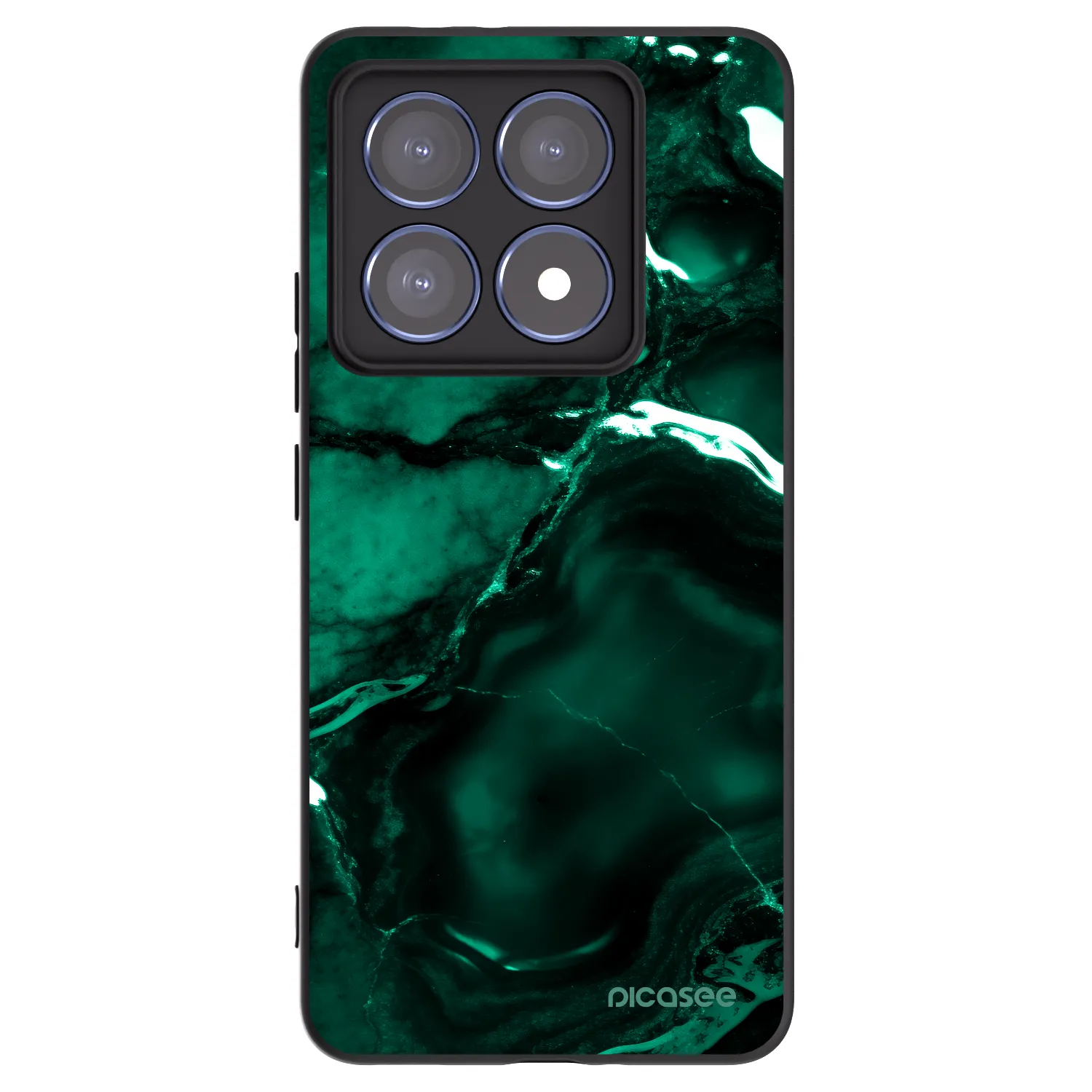Picasee silikonowe czarne etui na Xiaomi 14T Pro - Dark emerald