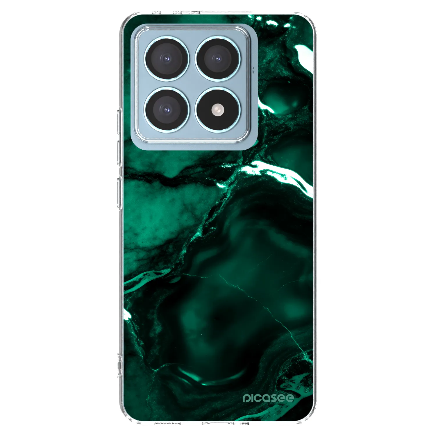 Picasee silikonowe przeźroczyste etui na Xiaomi 14T Pro - Dark emerald