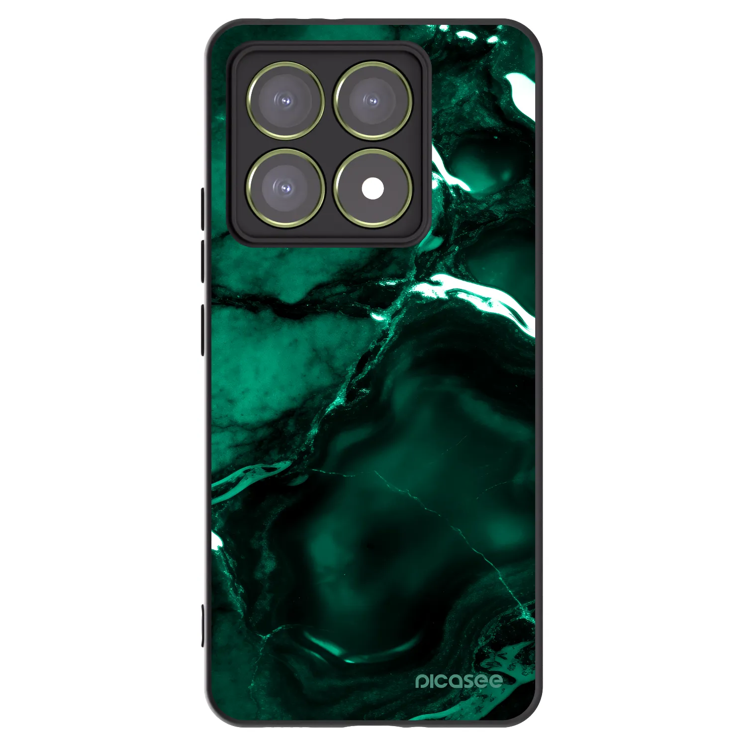 Picasee silikonowe czarne etui na Xiaomi 14T - Dark emerald