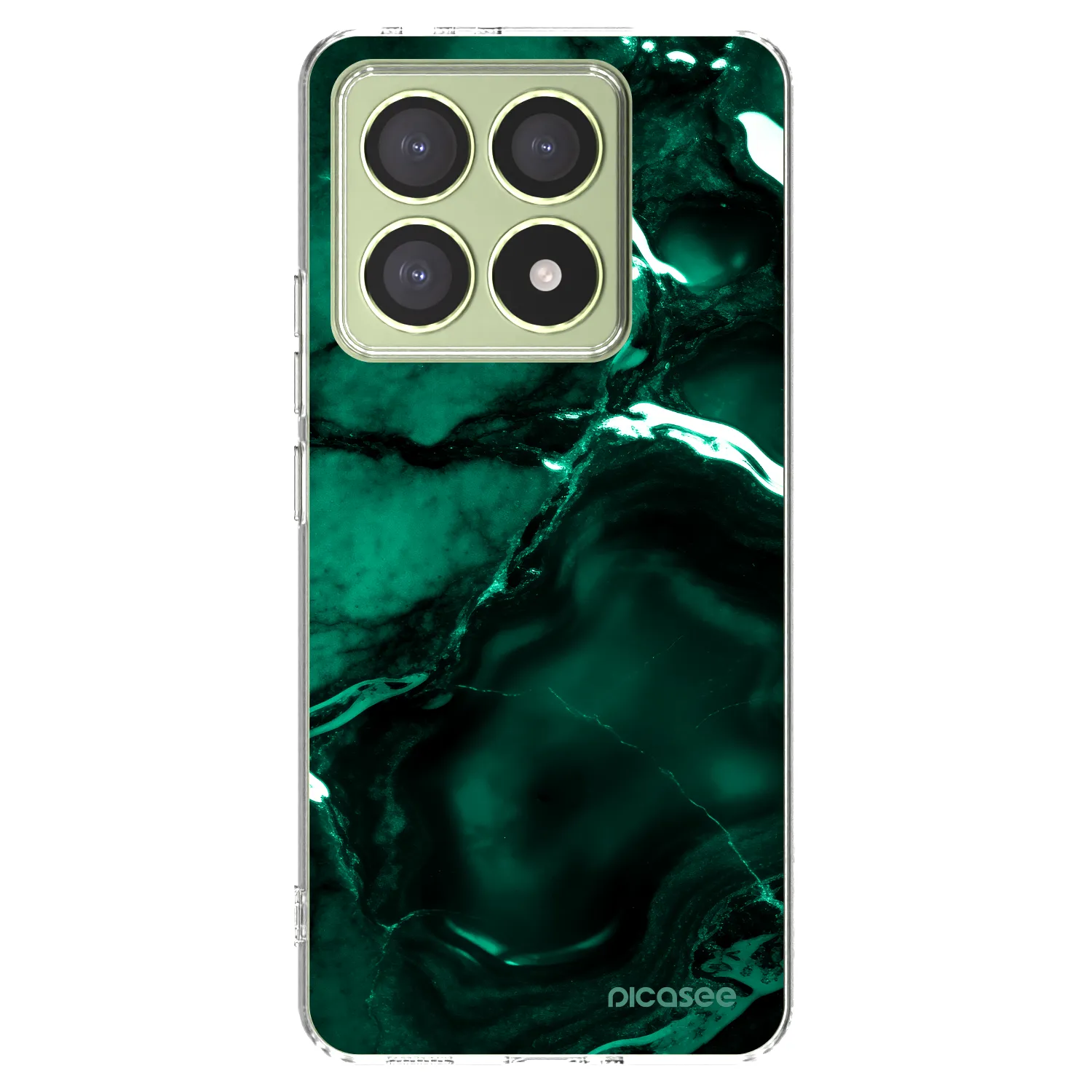 Picasee silikonowe przeźroczyste etui na Xiaomi 14T - Dark emerald