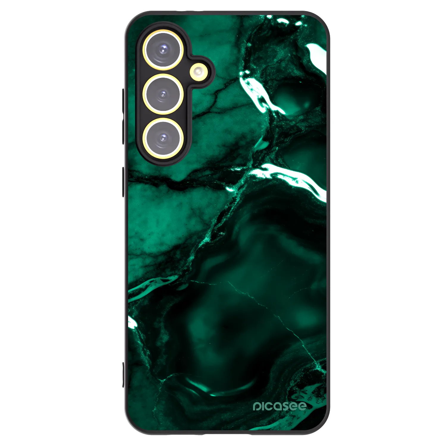 Picasee silikonowe czarne etui na Samsung Galaxy S24 FE S721B - Dark emerald