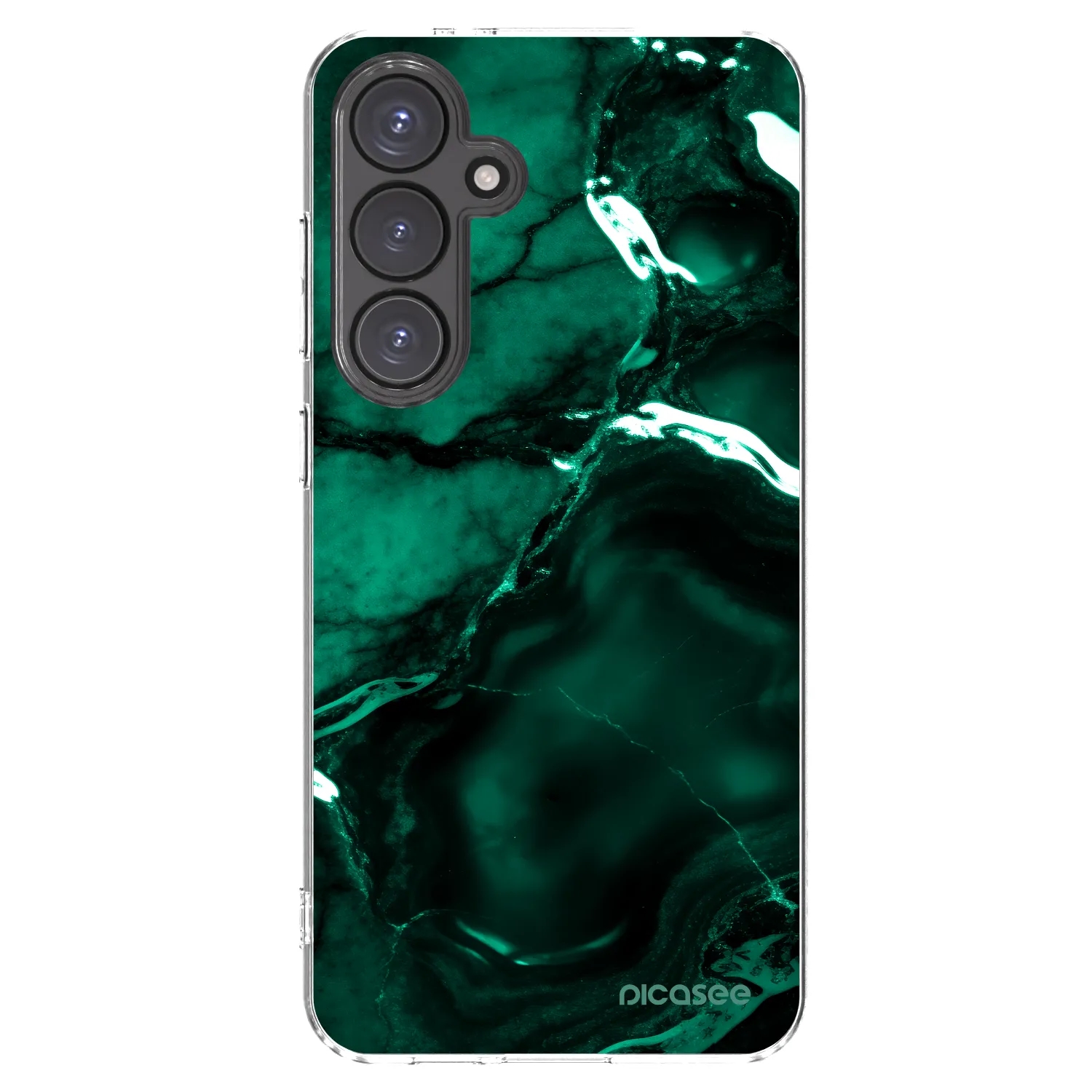 Picasee silikonowe przeźroczyste etui na Samsung Galaxy S24 FE S721B - Dark emerald