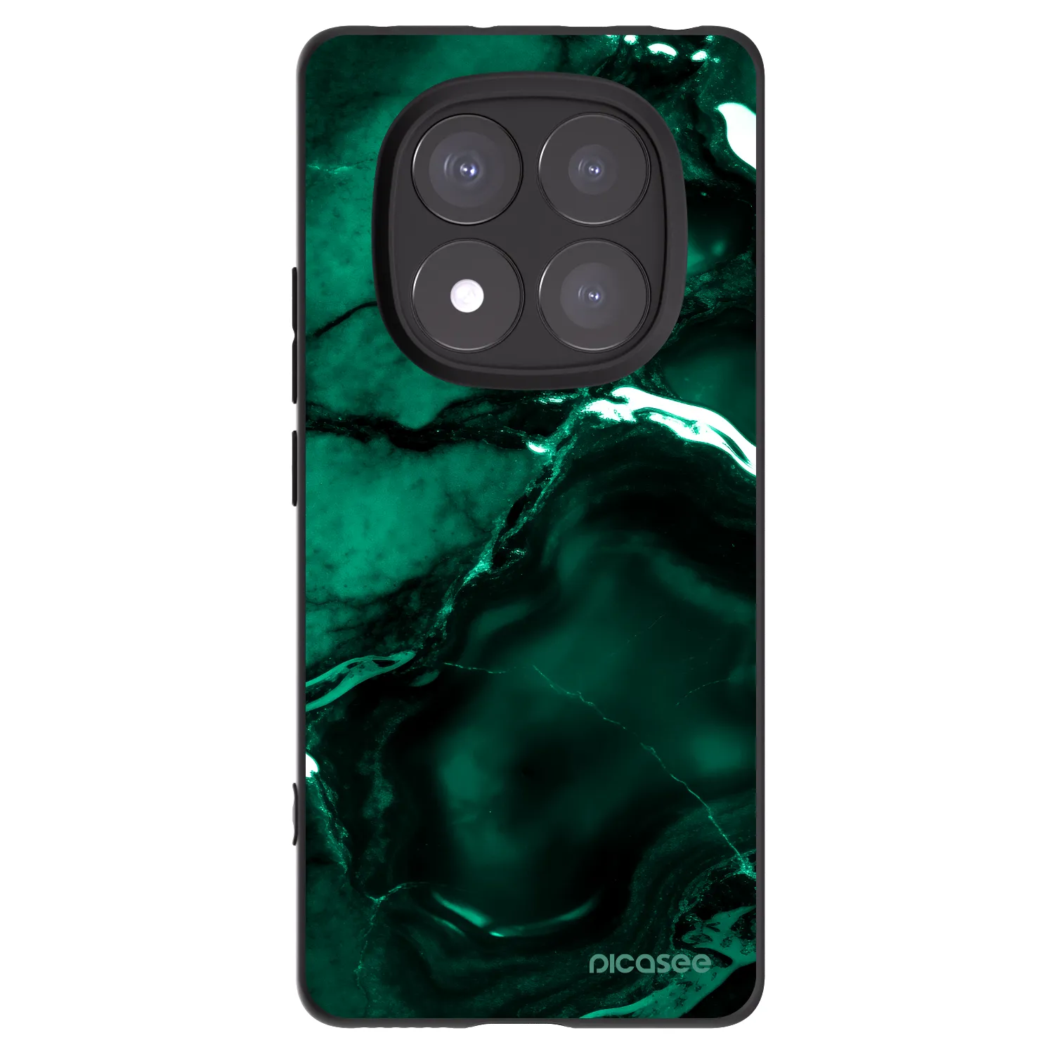 Picasee silikonowe czarne etui na Xiaomi Redmi Note 14 Pro+ 5G - Dark emerald