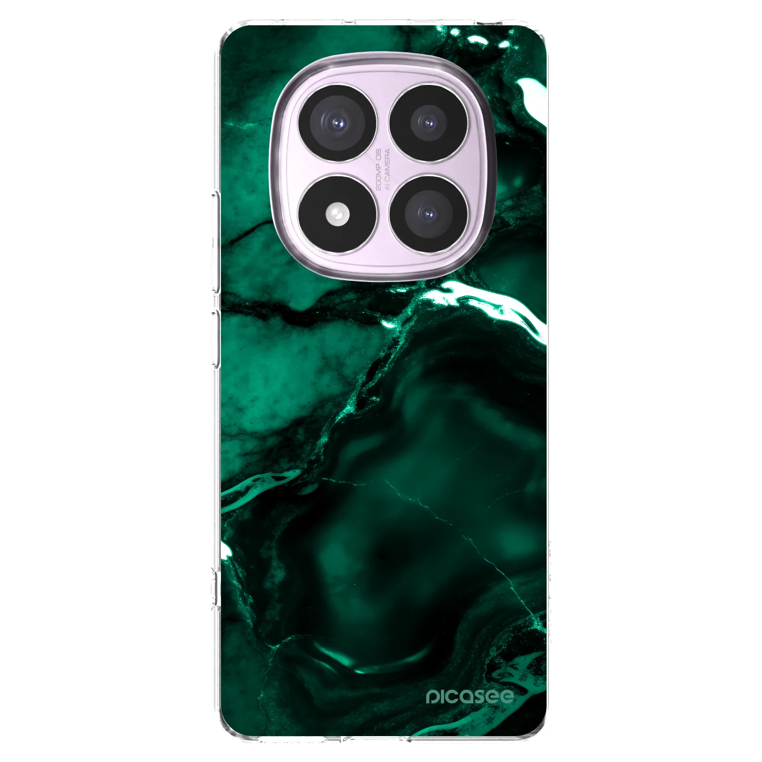 Picasee silikonowe przeźroczyste etui na Xiaomi Redmi Note 14 Pro 5G - Dark emerald