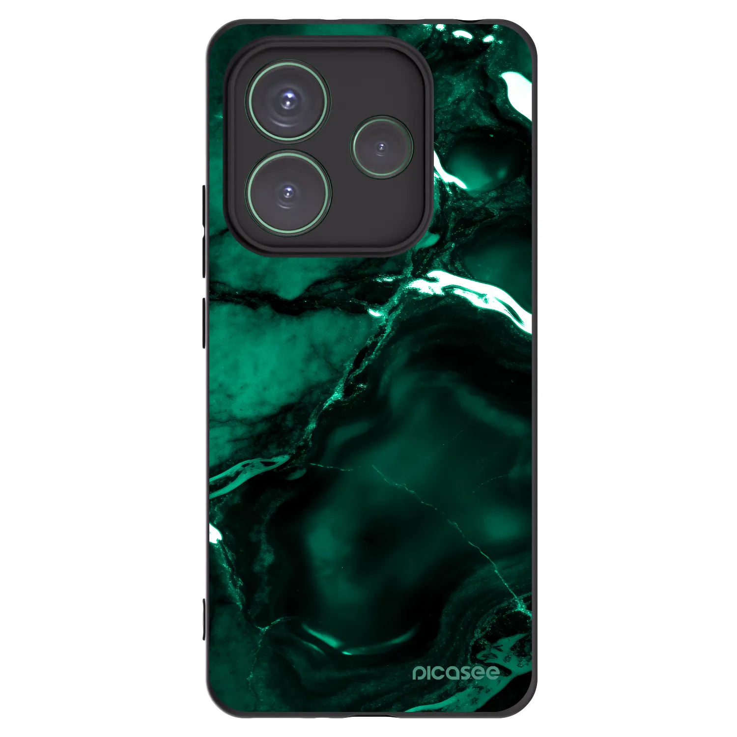 Picasee silikonowe czarne etui na Xiaomi Redmi Note 14 5G - Dark emerald