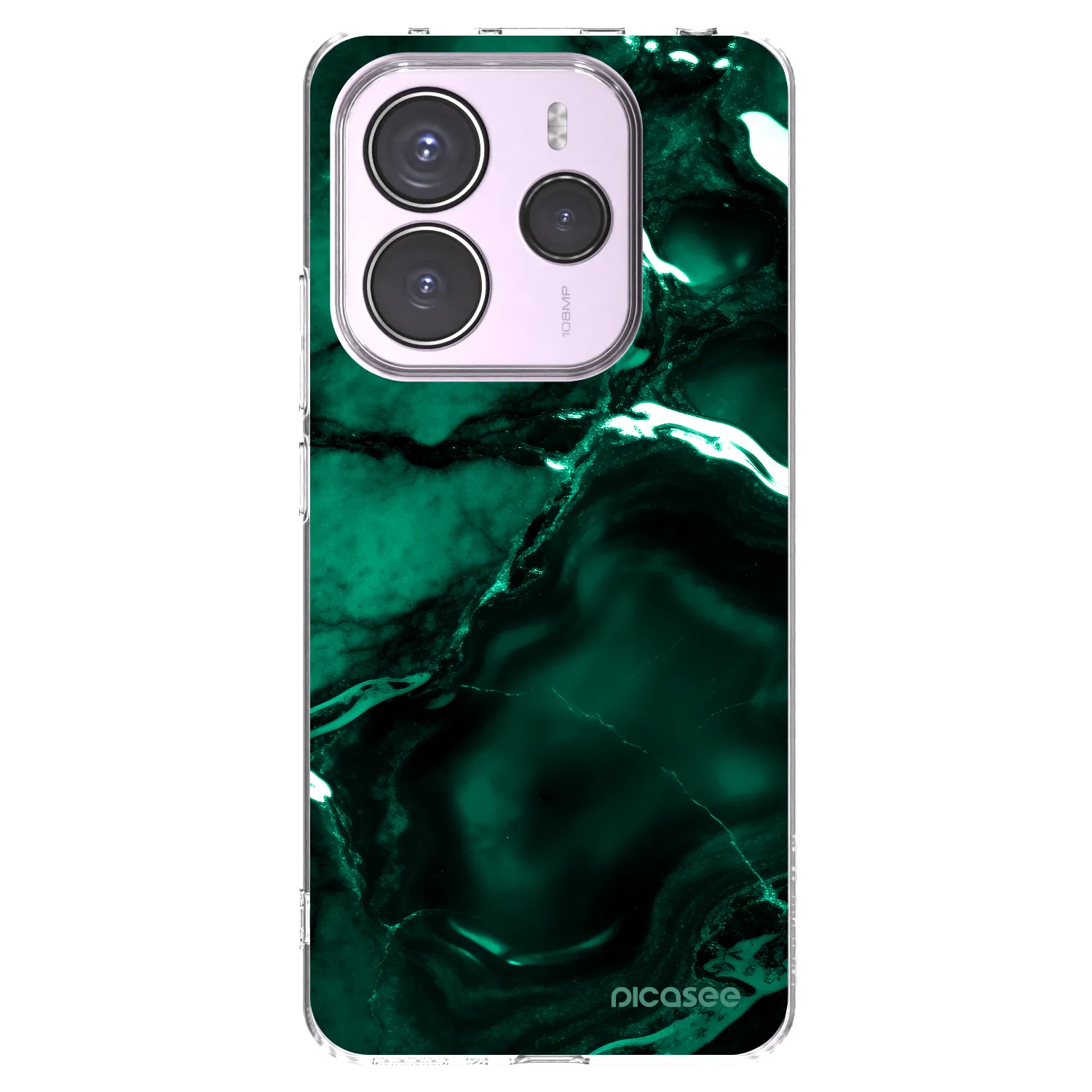 Picasee silikonowe przeźroczyste etui na Xiaomi Redmi Note 14 5G - Dark emerald