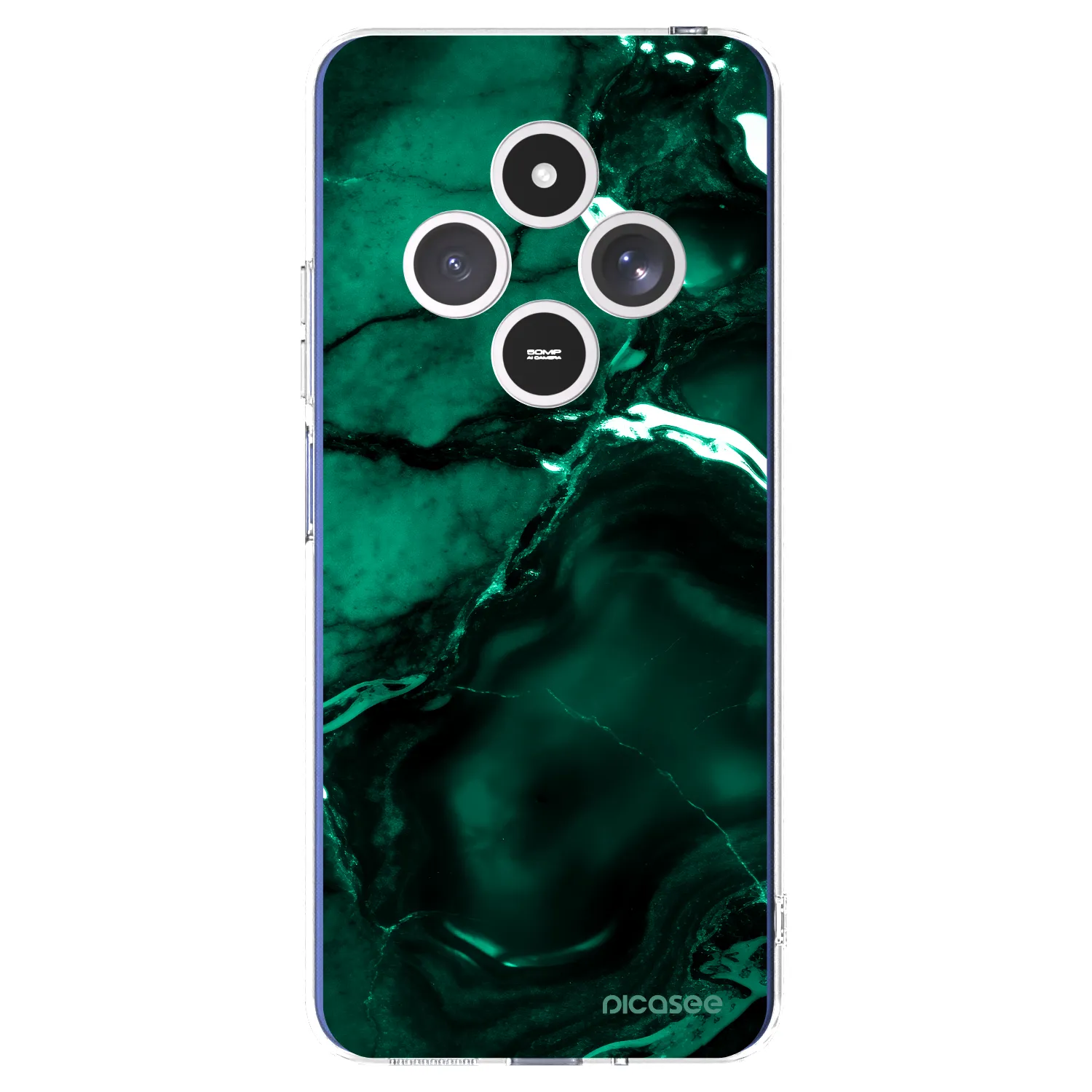 Picasee silikonowe przeźroczyste etui na Xiaomi Redmi 14C - Dark emerald