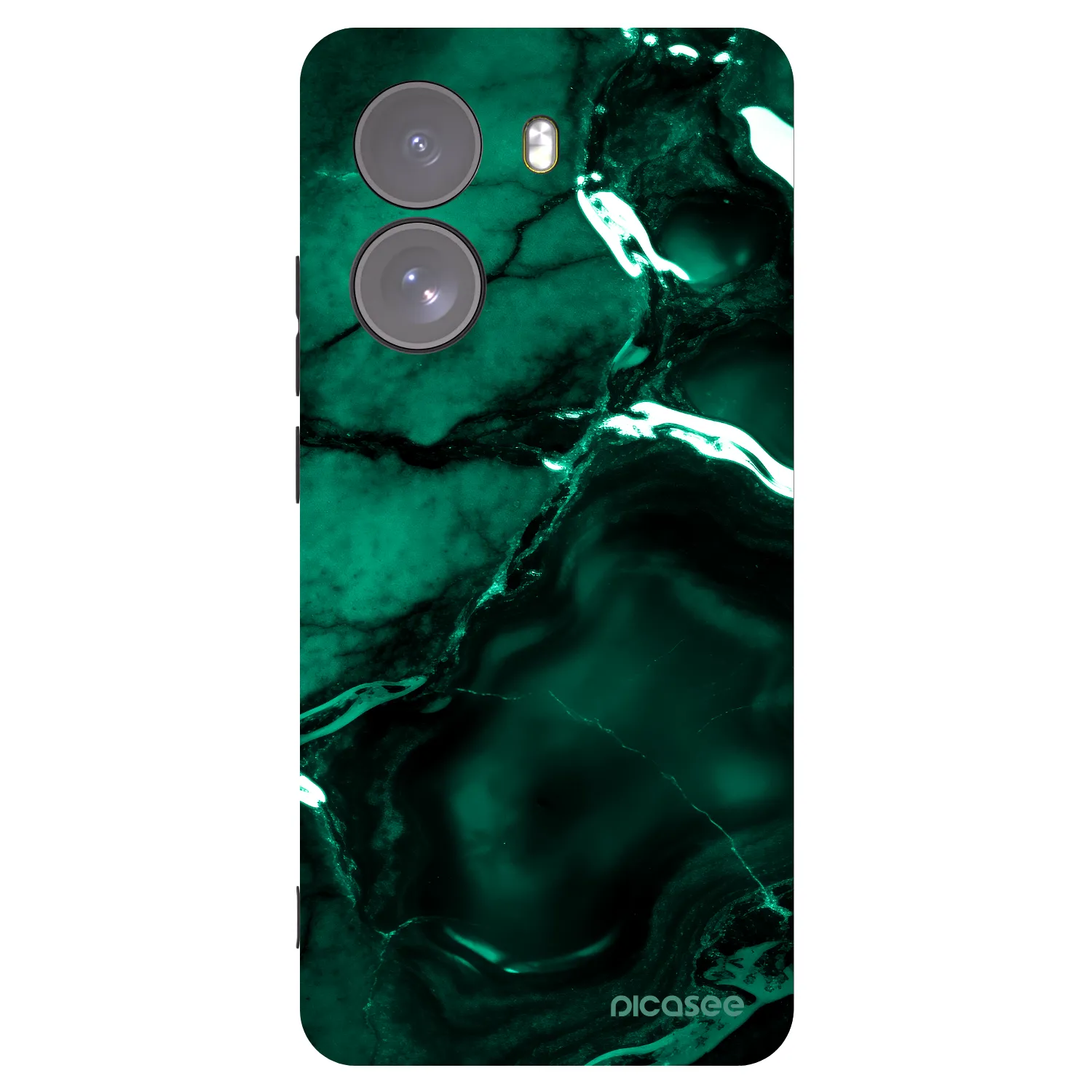Picasee silikonowe czarne etui na Xiaomi Poco X7 - Dark emerald