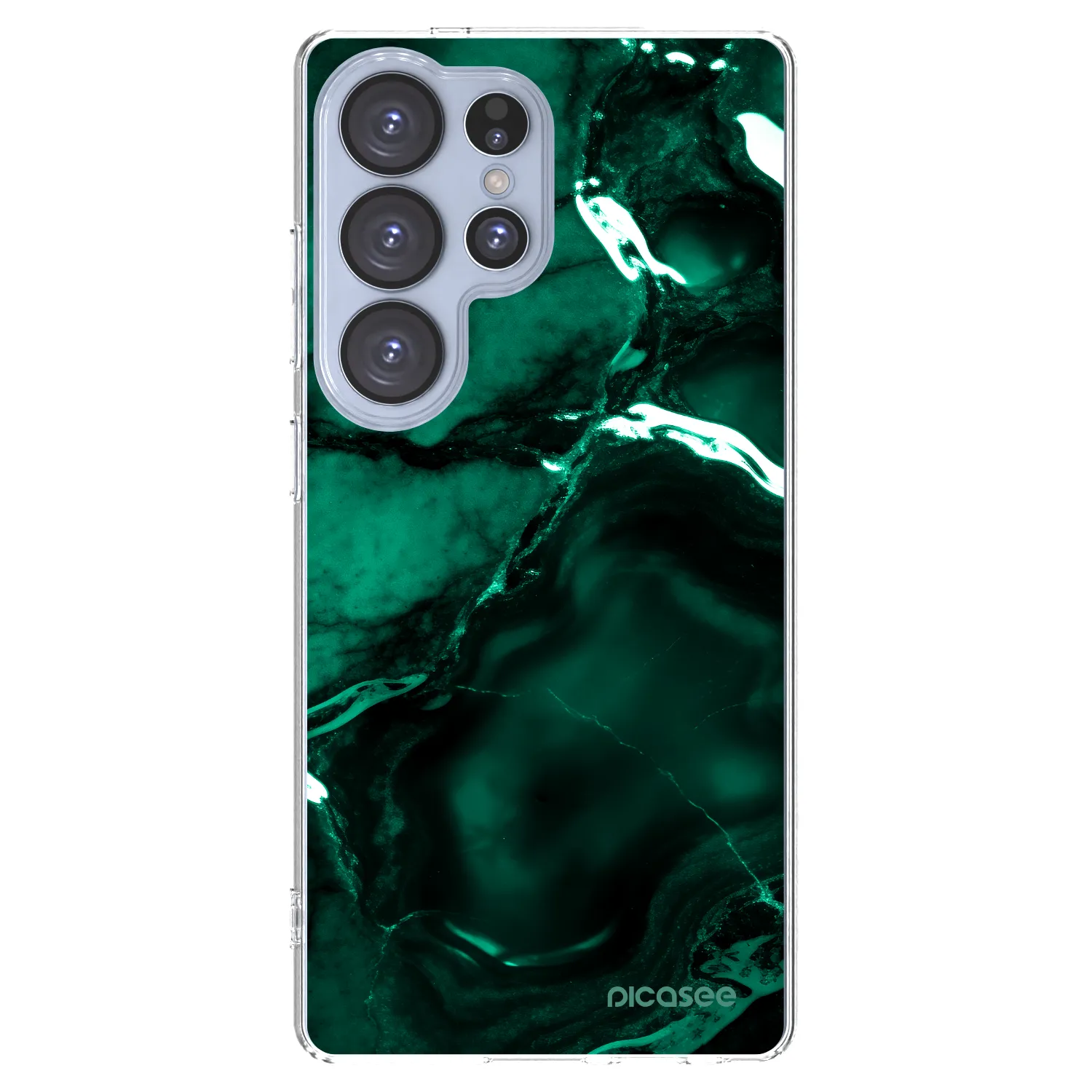 Picasee silikonowe przeźroczyste etui na Samsung Galaxy S25 Ultra 5G - Dark emerald