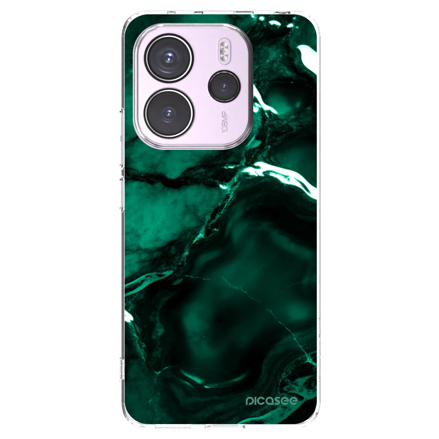 Picasee silikonowe przeźroczyste etui na Xiaomi Redmi Note 14 4G - Dark emerald