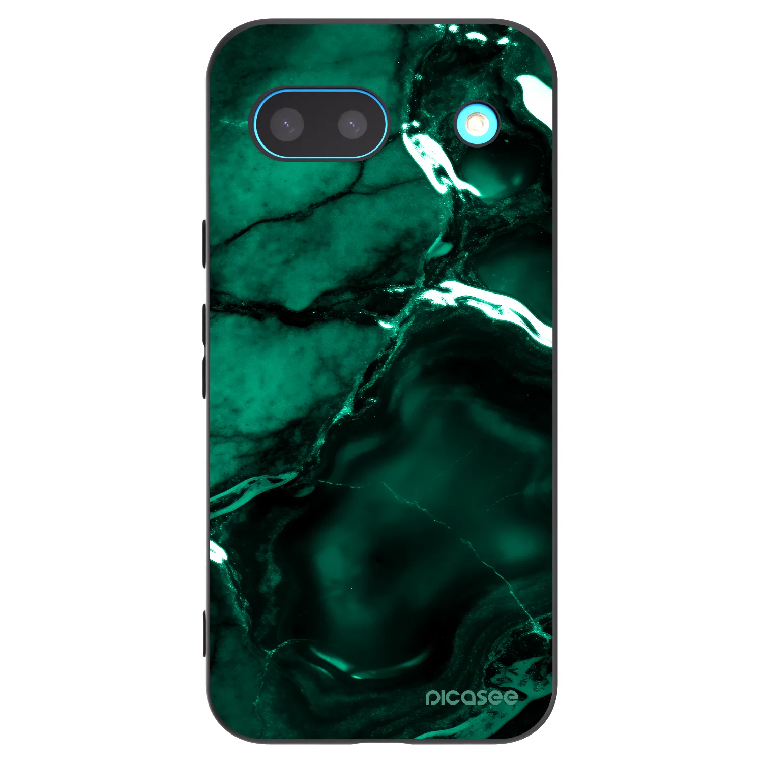 Picasee silikonowe czarne etui na Google Pixel 8 - Dark emerald