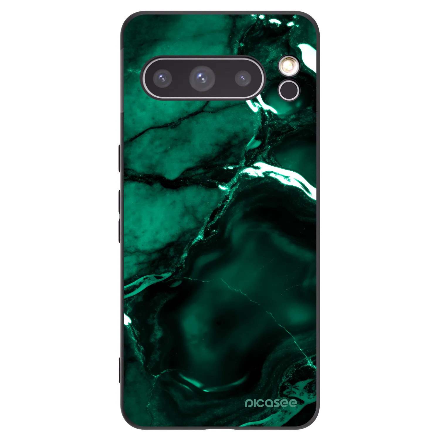 Picasee silikonowe czarne etui na Google Pixel 8 Pro - Dark emerald