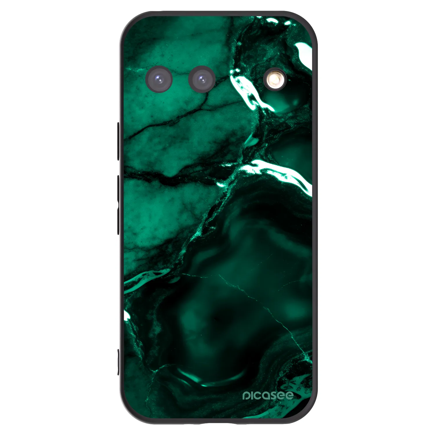 Picasee silikonowe czarne etui na Google Pixel 9 - Dark emerald