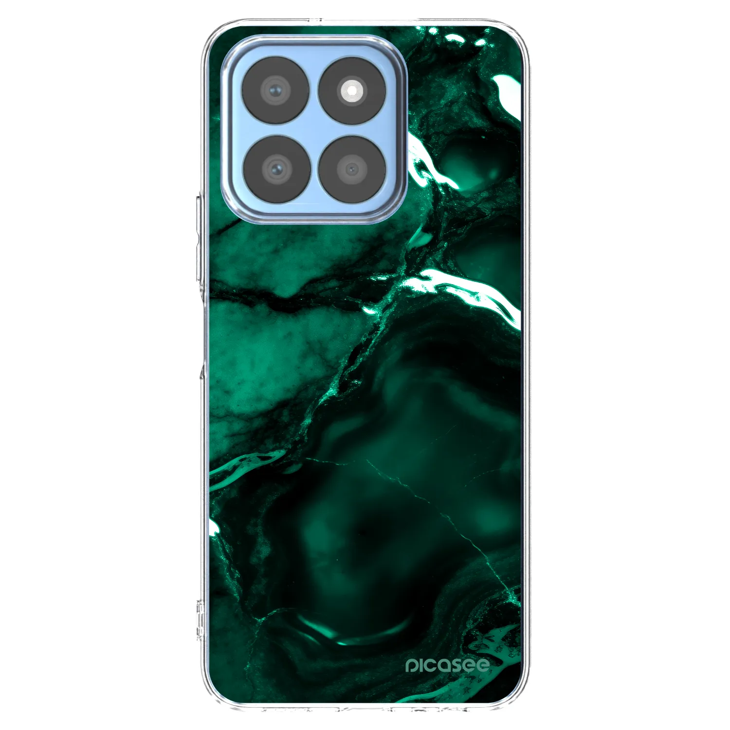 Picasee silikonowe przeźroczyste etui na Honor X8c - Dark emerald